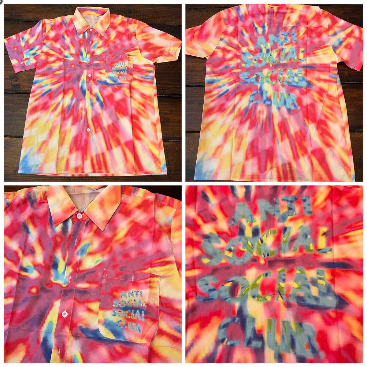image of Anti Social Social Club Colorblind Coachella Button Up Shirt, Men's (Size Small)