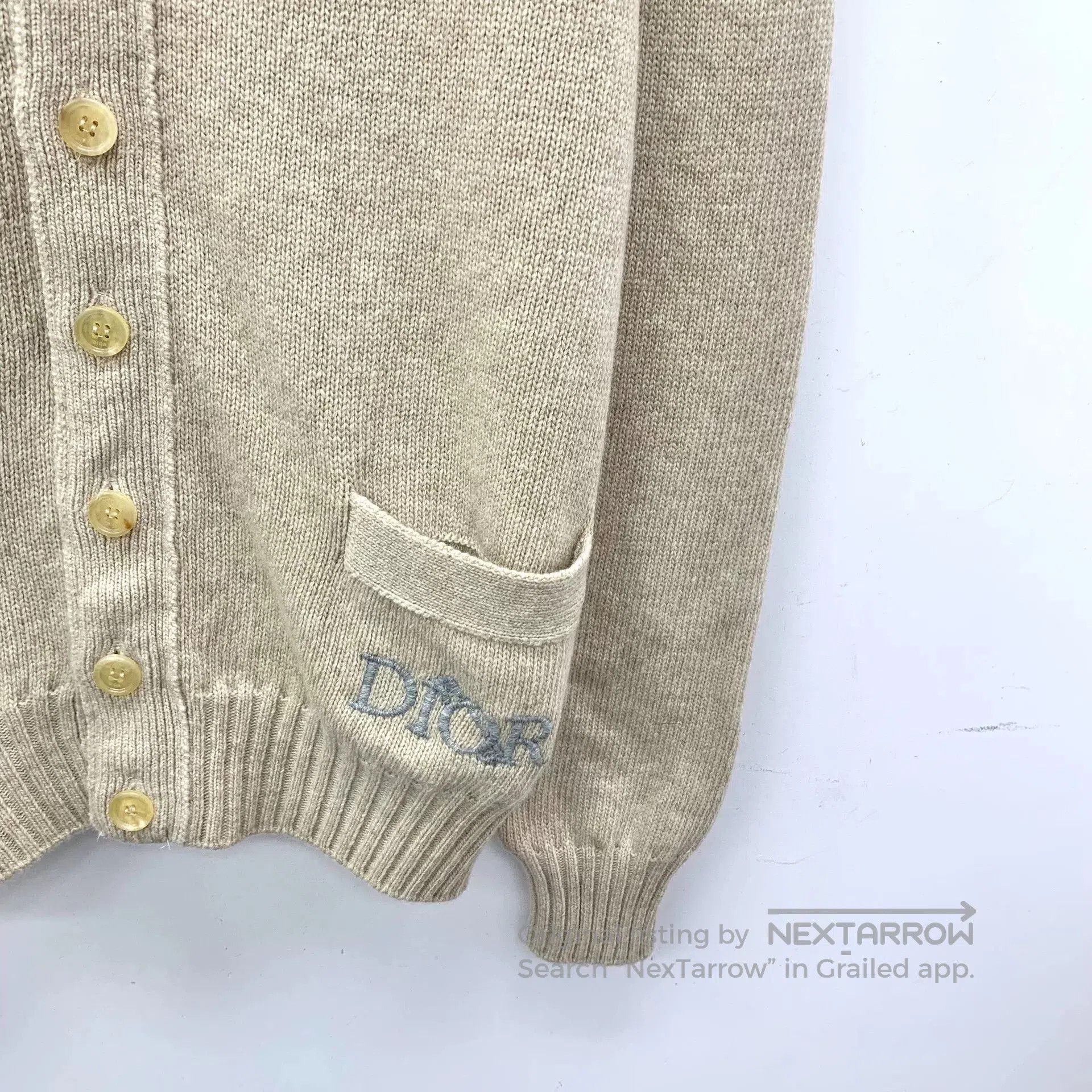 Dior Dior Oatmeal Logo Wool Knit Cardigan. Size US M / EU 48-50 / 2 - 4 Thumbnail