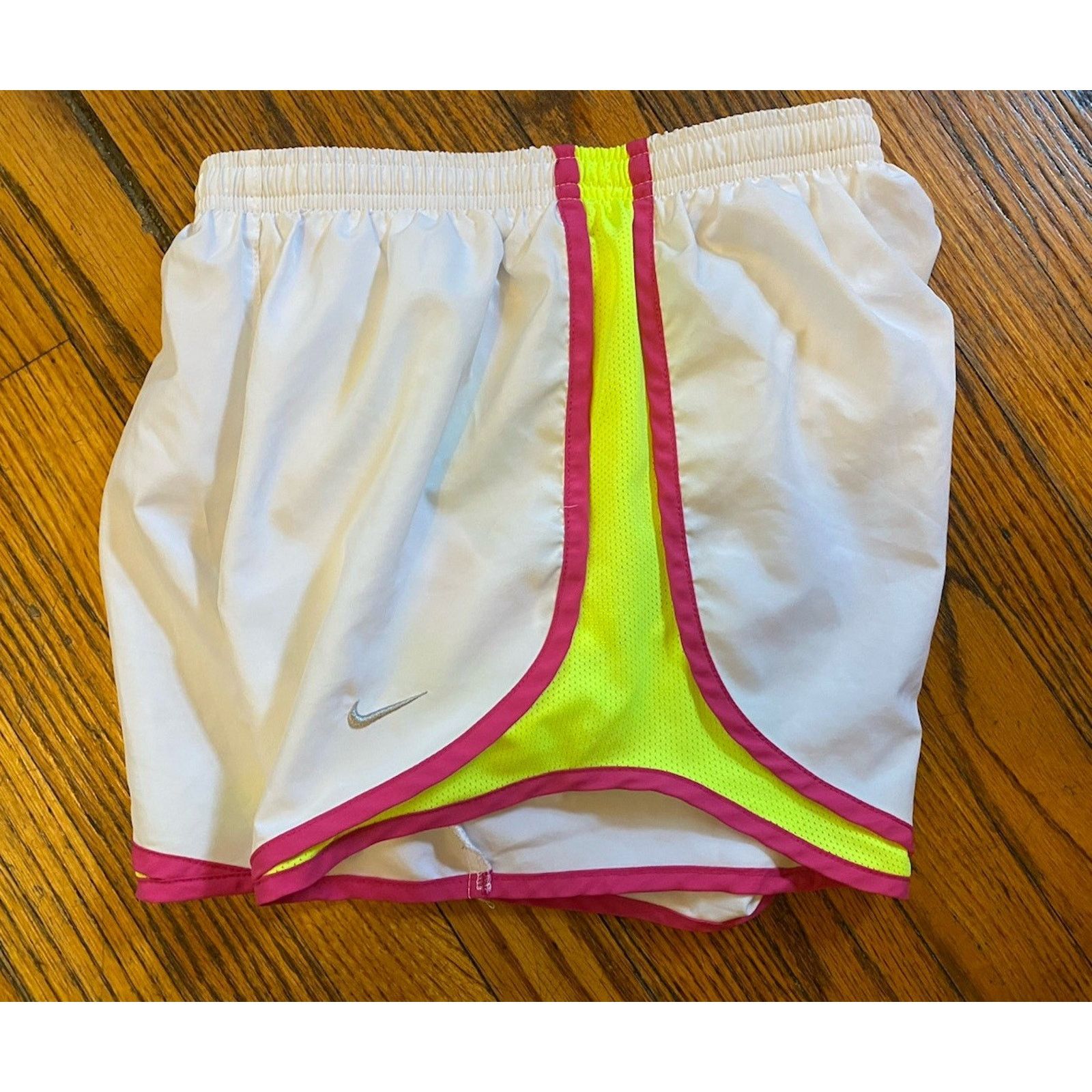 Nike Nike Running Shorts Women’s XS White Hot Pink Yellow Size 26" / US 2 / IT 38 - 1 Thumbnail