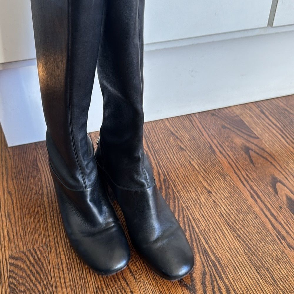 Tory Burch Tory Burch Black Sidney Leather 70mm Knee Boot. Stacked hee Size US 7 / IT 37 - 5 Thumbnail