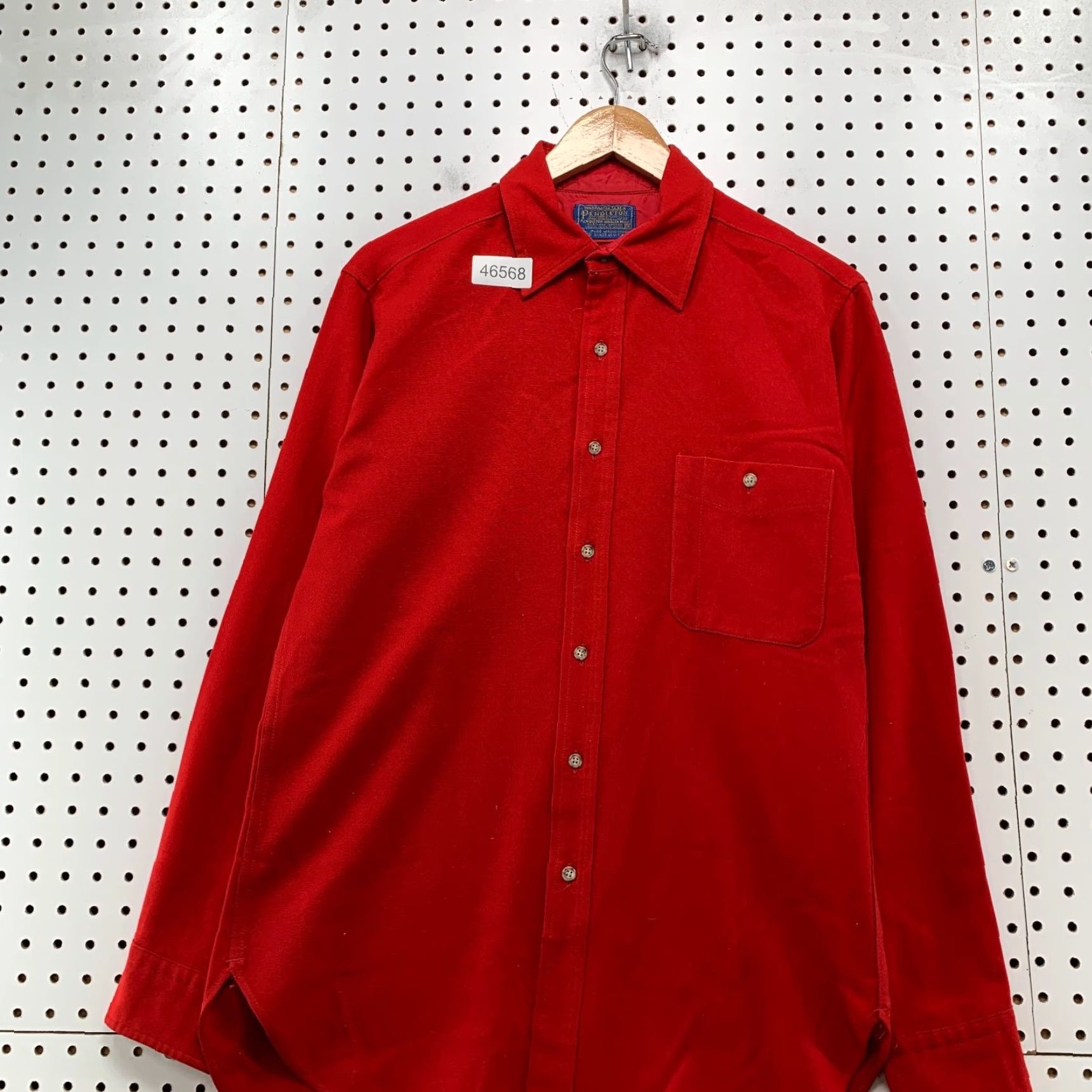 Pendleton VINTAGE Pendleton Shirt Mens M Wool Flannel Red 70s 80s USA Leather Elbow Button-Up Pockets Music? Size US M / EU 48-50 / 2 - 4 Thumbnail