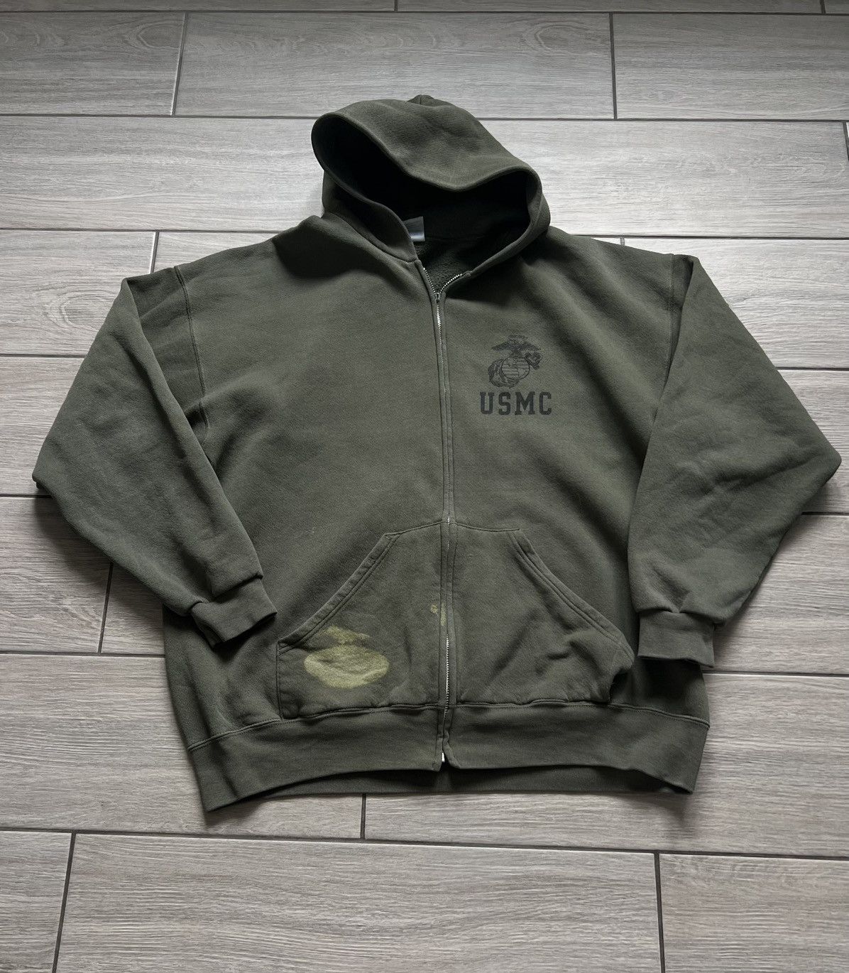 Vintage 90s USMC Zip Hoodie Soffee Vintage Size US XXL / EU 58 / 5 - 4 Thumbnail