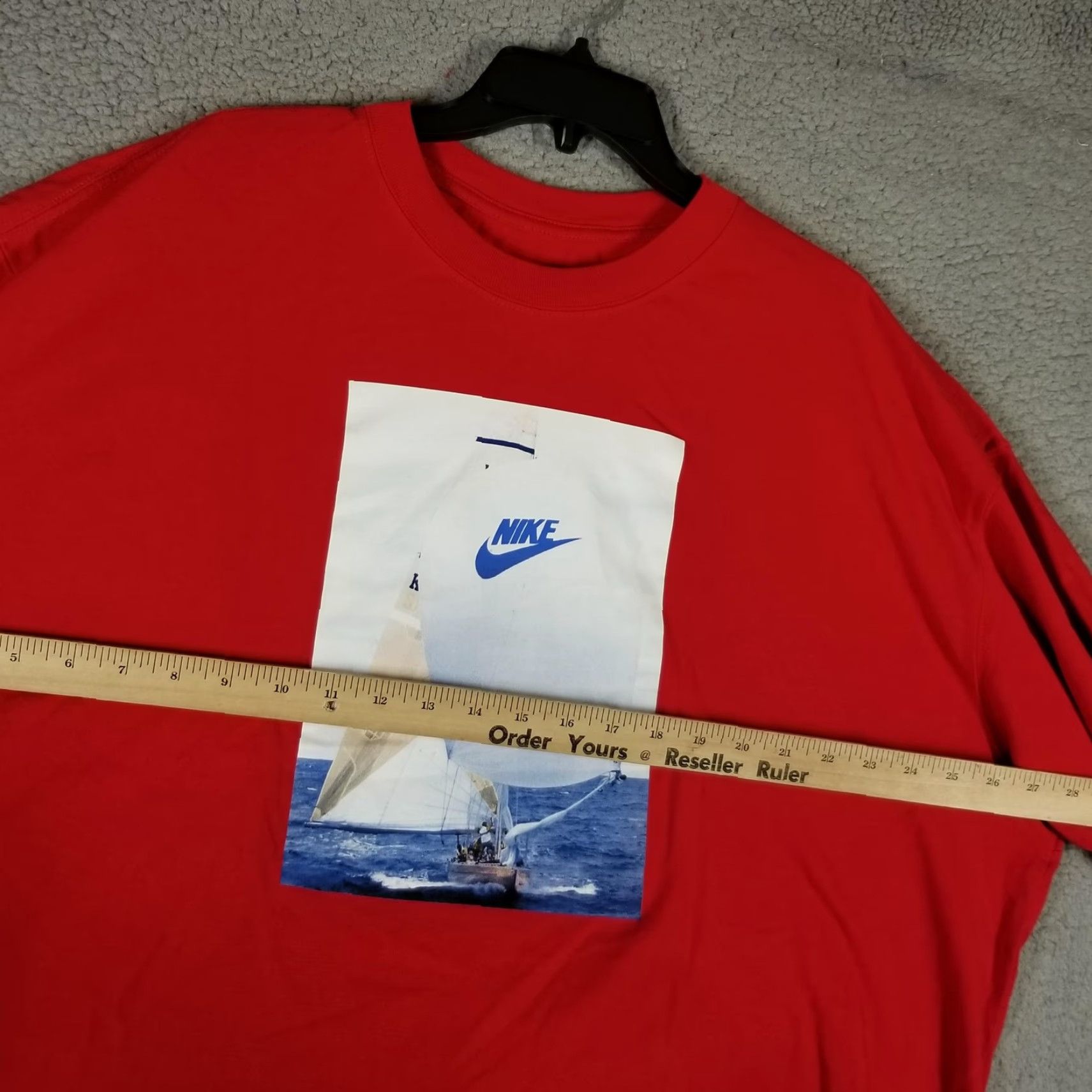 Nike VINTAGE Nike Shirt Mens 2XL Red Sailing Boat Swoosh Graphic Tee 1987 Dept of Archives Mens Size US XXL / EU 58 / 5 - 6 Thumbnail