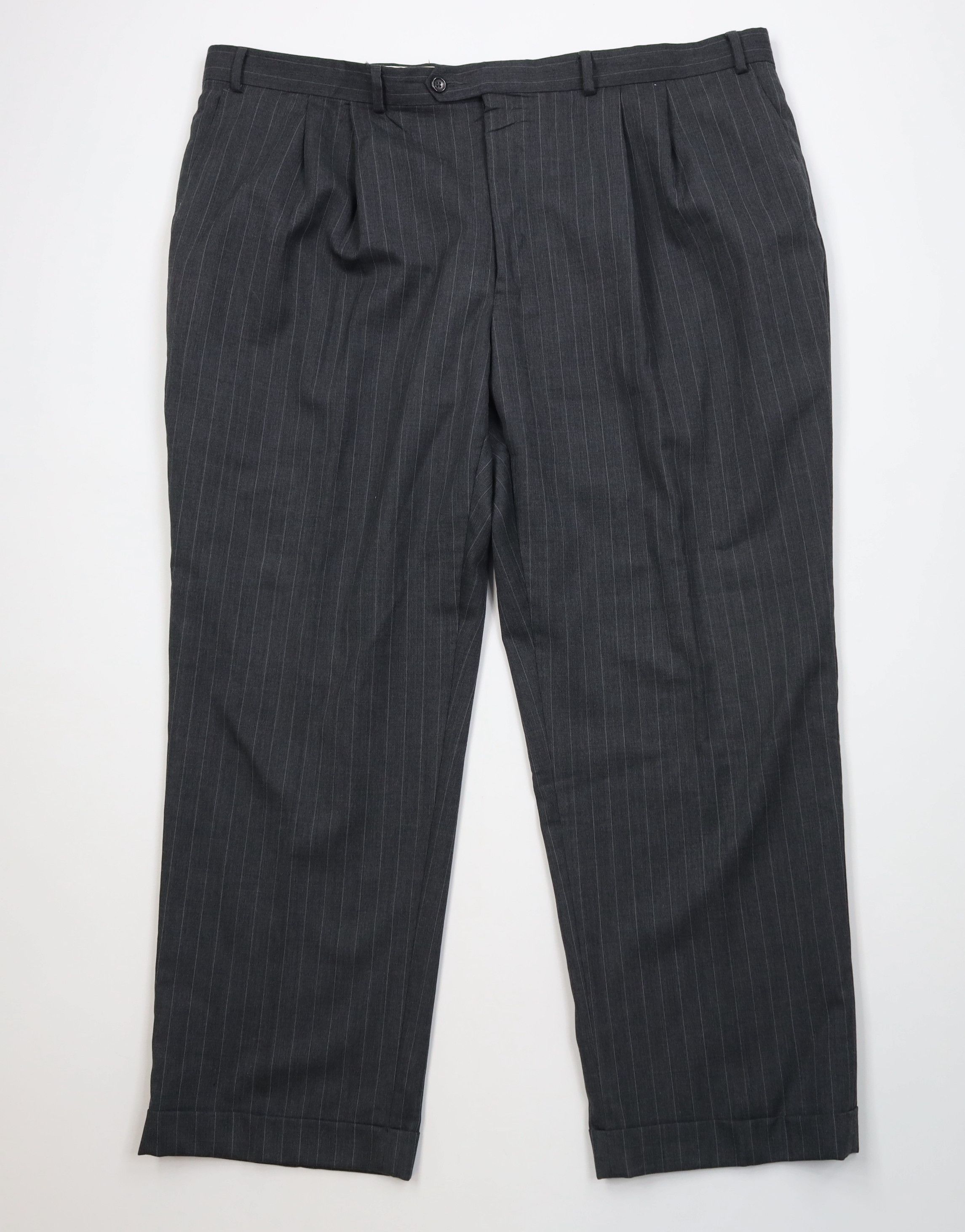 Vintage Vintage 90s Y2K Streetwear Pinstriped Wide Leg Chino Pants Size US 44 / EU 60 - 1 Thumbnail