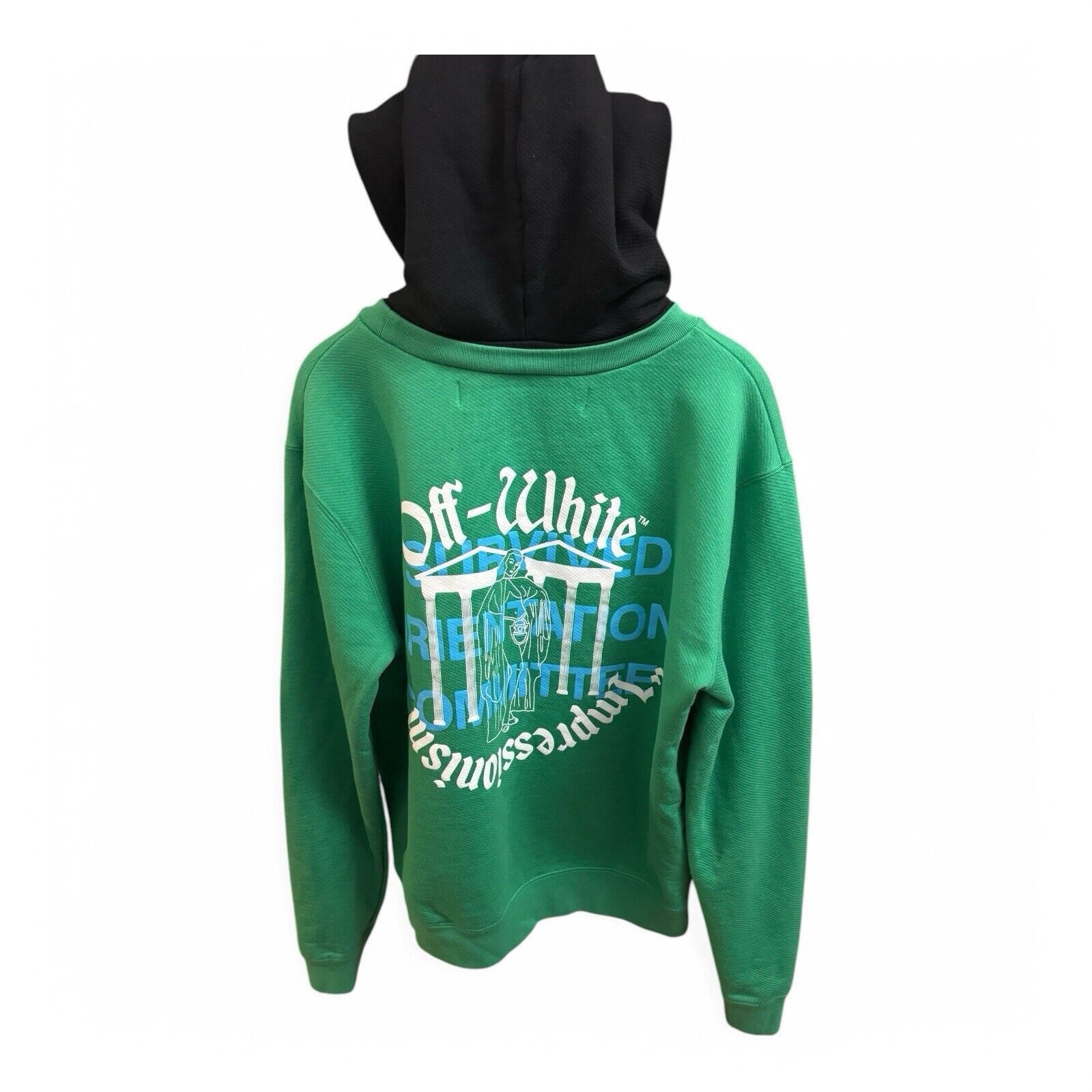 Off-White Off-White "Impressionism" Hoodie Sweatshirt (Green) (Sz XL) Size US XL / EU 56 / 4 - 5 Thumbnail