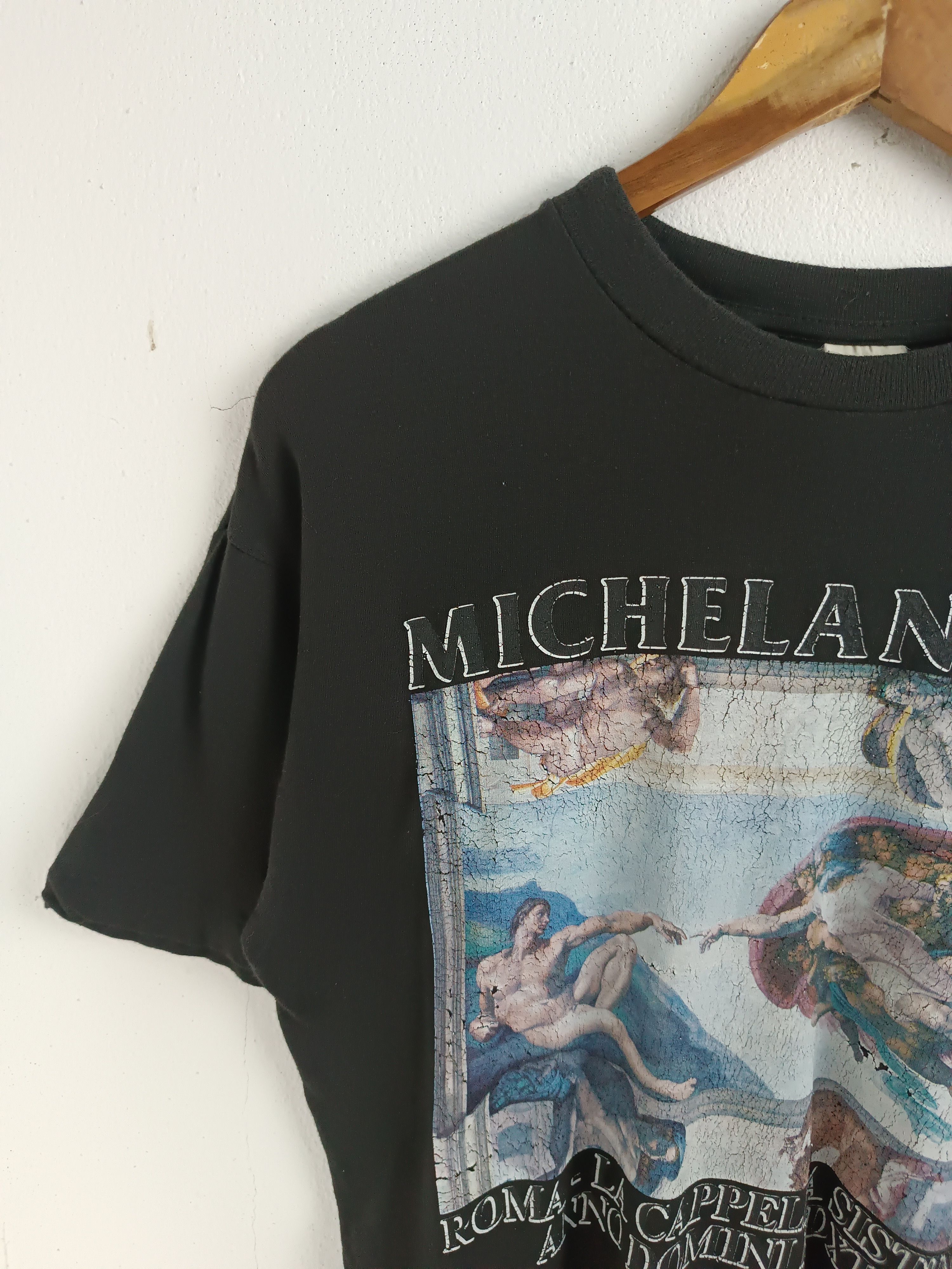 Vintage VINTAGE 90'S MICHELANGELO DISTRESSED ART TEE VERY RARE Size US M / EU 48-50 / 2 - 5 Thumbnail