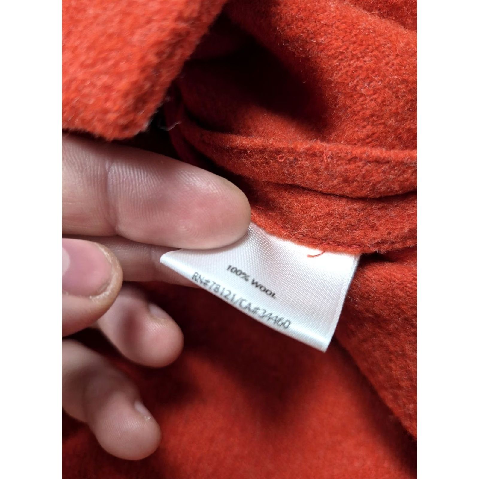 Eileen Fisher Eileen Fisher Poncho Jacket Womens 2X Orange Wool Hooded Short Sleeve Button Size 40" / US 18 - 5 Thumbnail