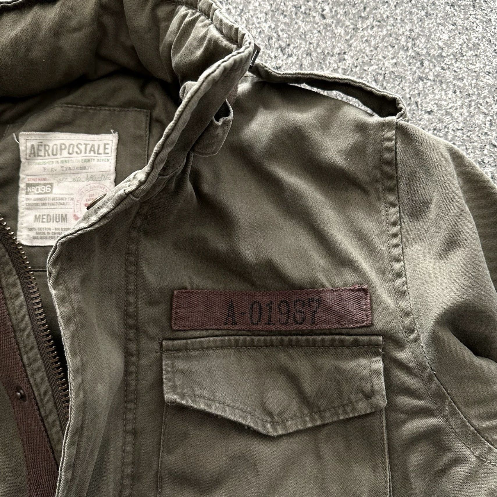 Vintage Aéropostale Military Jacket Mens M Olive Green Hooded Utility Coat Size US M / EU 48-50 / 2 - 3 Thumbnail