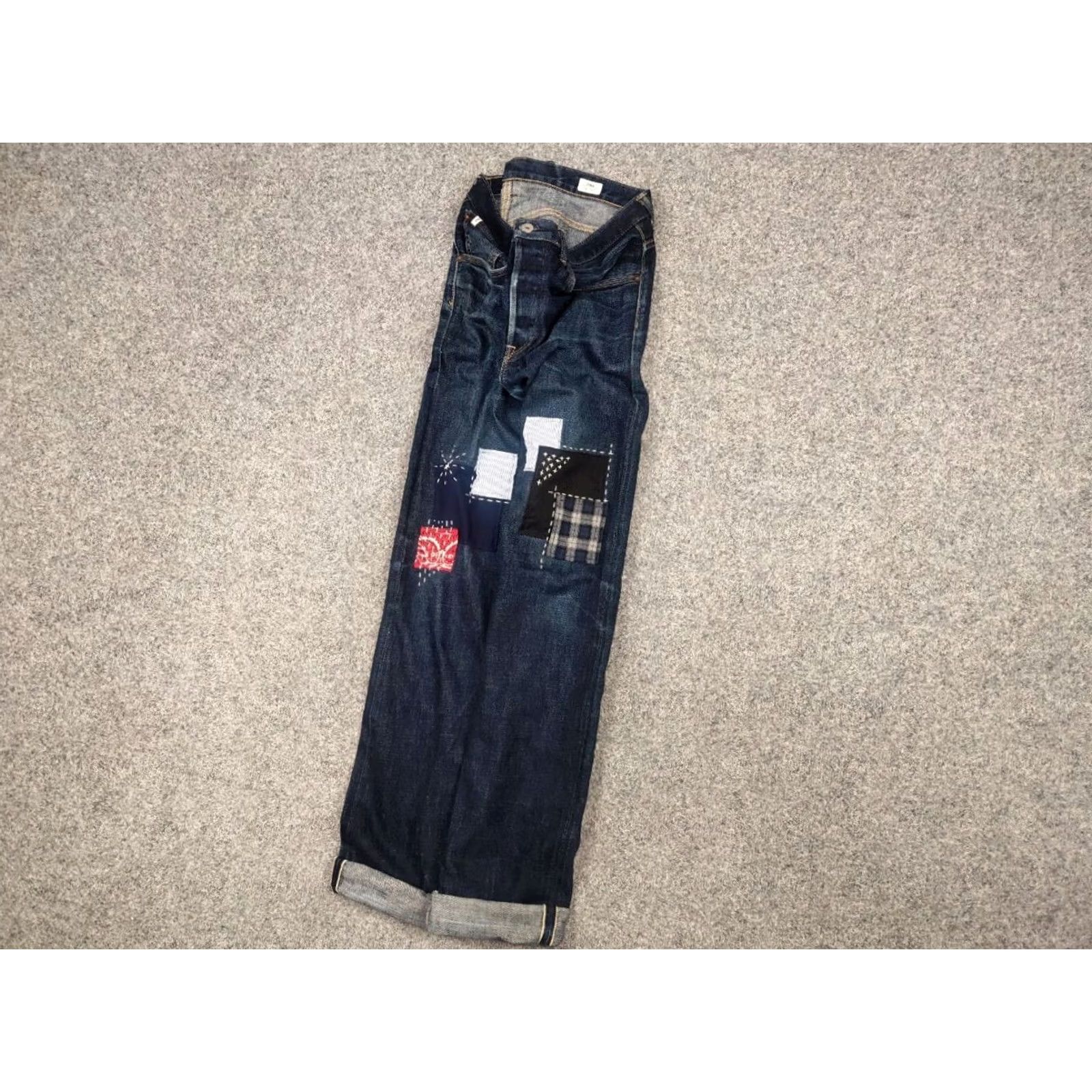 Edwin VINTAGE Edwin Japan Denim Jeans Main Selling Point Embroidered Selvedge 5-Pocket Design 34 Blue 90s Mens Jeans Size US 34 / EU 50 - 3 Thumbnail
