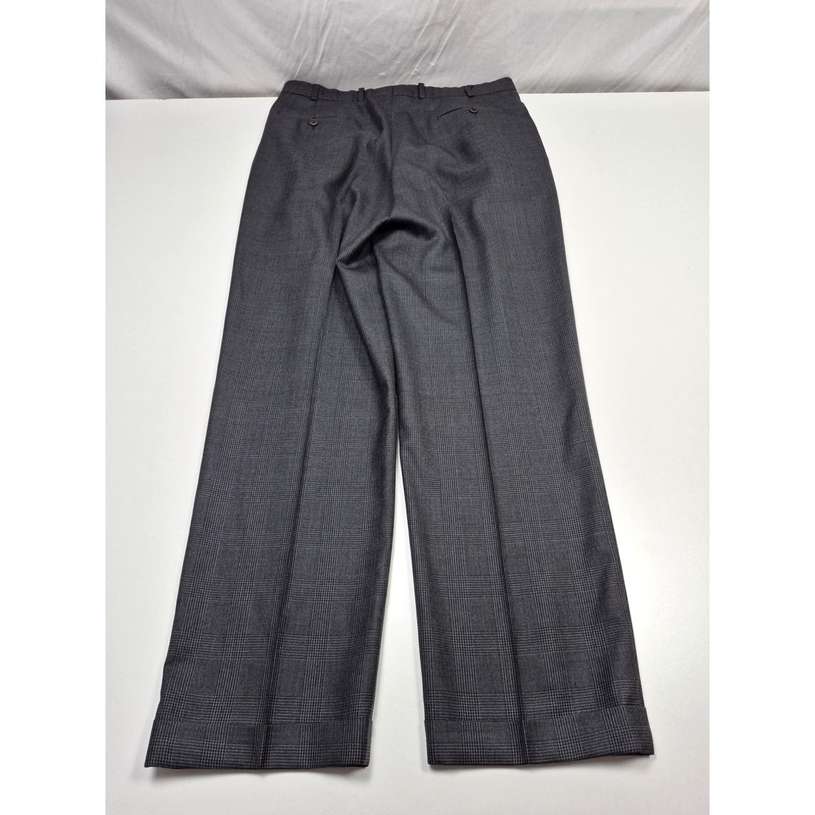 Brooks Brothers VINTAGE Brooks Brothers 346 Dress Pants Mens 36x33 Gray Wool Cashmere Pleated Cuffed Size US 36 / EU 52 - 4 Thumbnail