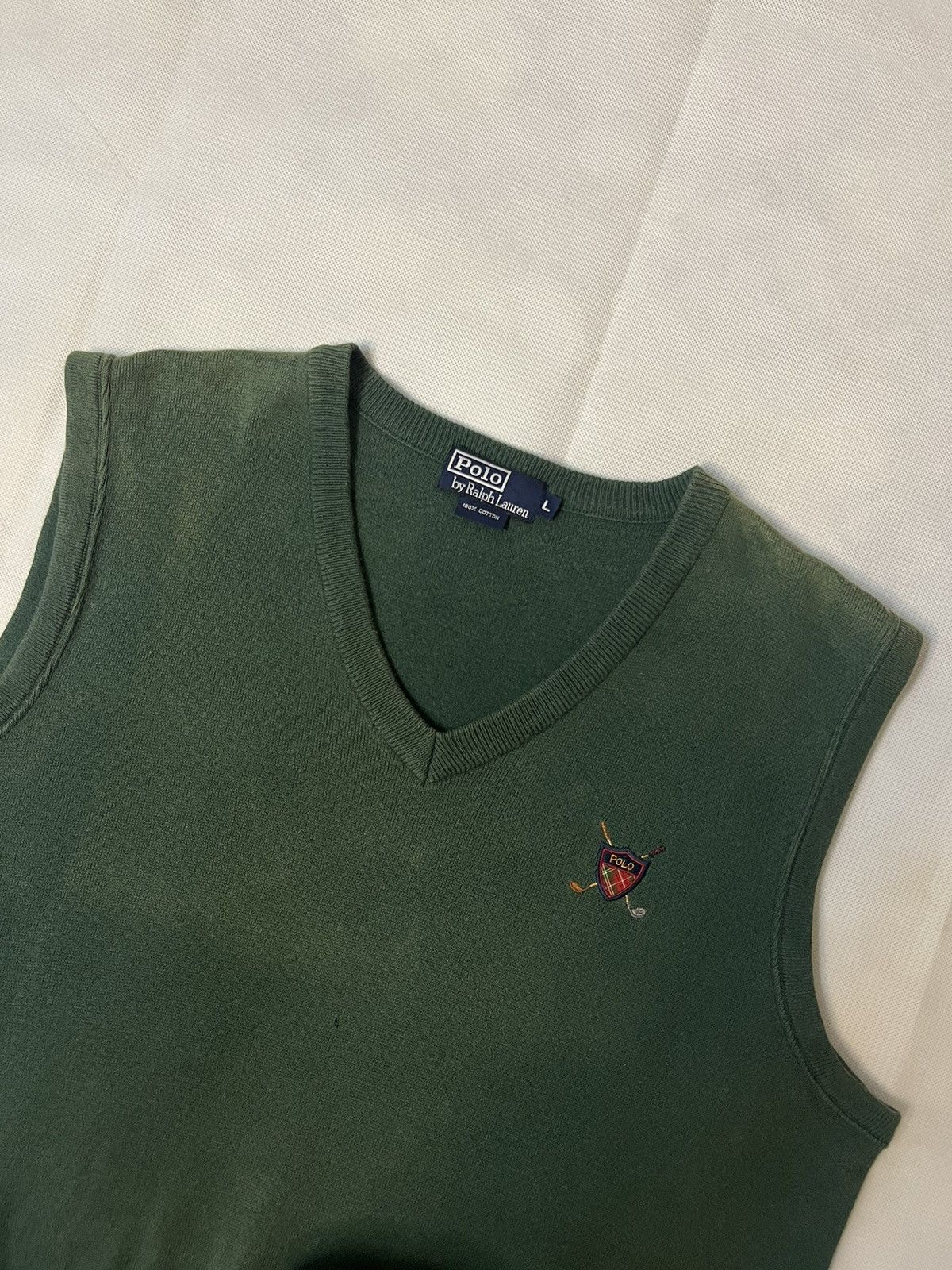 Polo Ralph Lauren Vintage 90's Polo Ralph Lauren Cotton Sweater Knit Vest Size US L / EU 52-54 / 3 - 3 Thumbnail