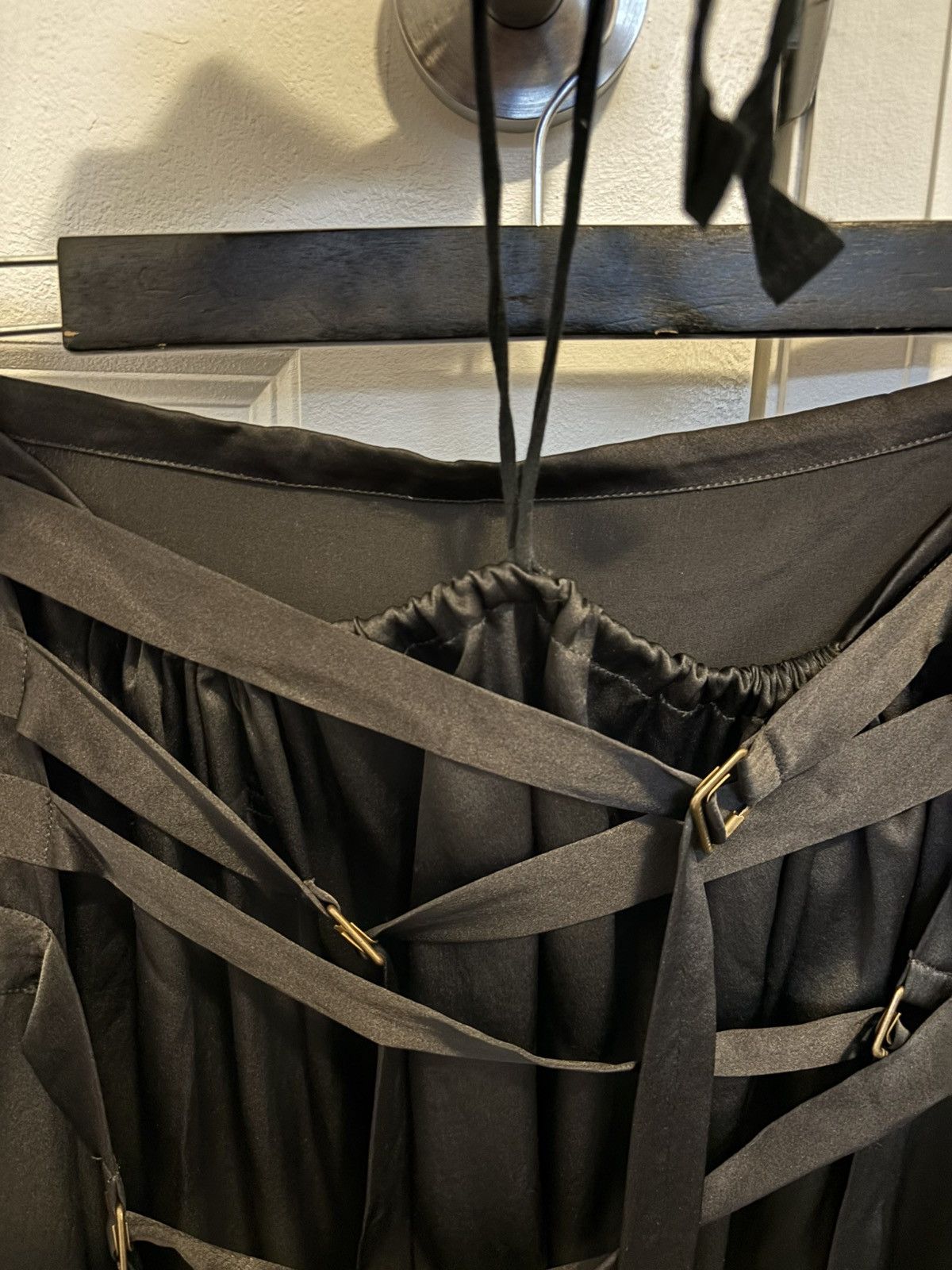 Ann Demeulemeester Ann Demeulemeester Black Silk Strap Skirt Size 27" / US 4 / IT 40 - 4 Thumbnail