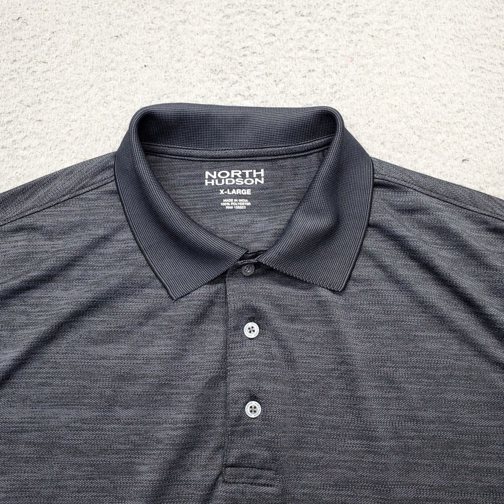 Hudson North Hudson Polo Shirt Mens XL Gray Space Dye Short Sleeve Slit Collar Polo Shirt Size US XL / EU 56 / 4 - 5 Thumbnail
