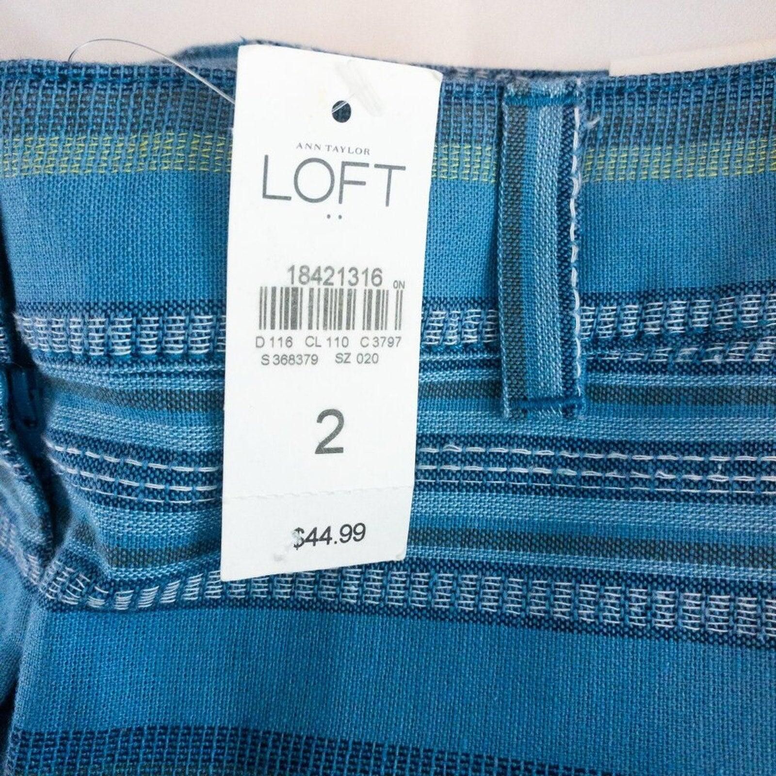 Other Ann Taylor LOFT Striped Blue Green Mini Shorts Womens Size 2 Size 26" / US 2 / IT 38 - 11 Thumbnail