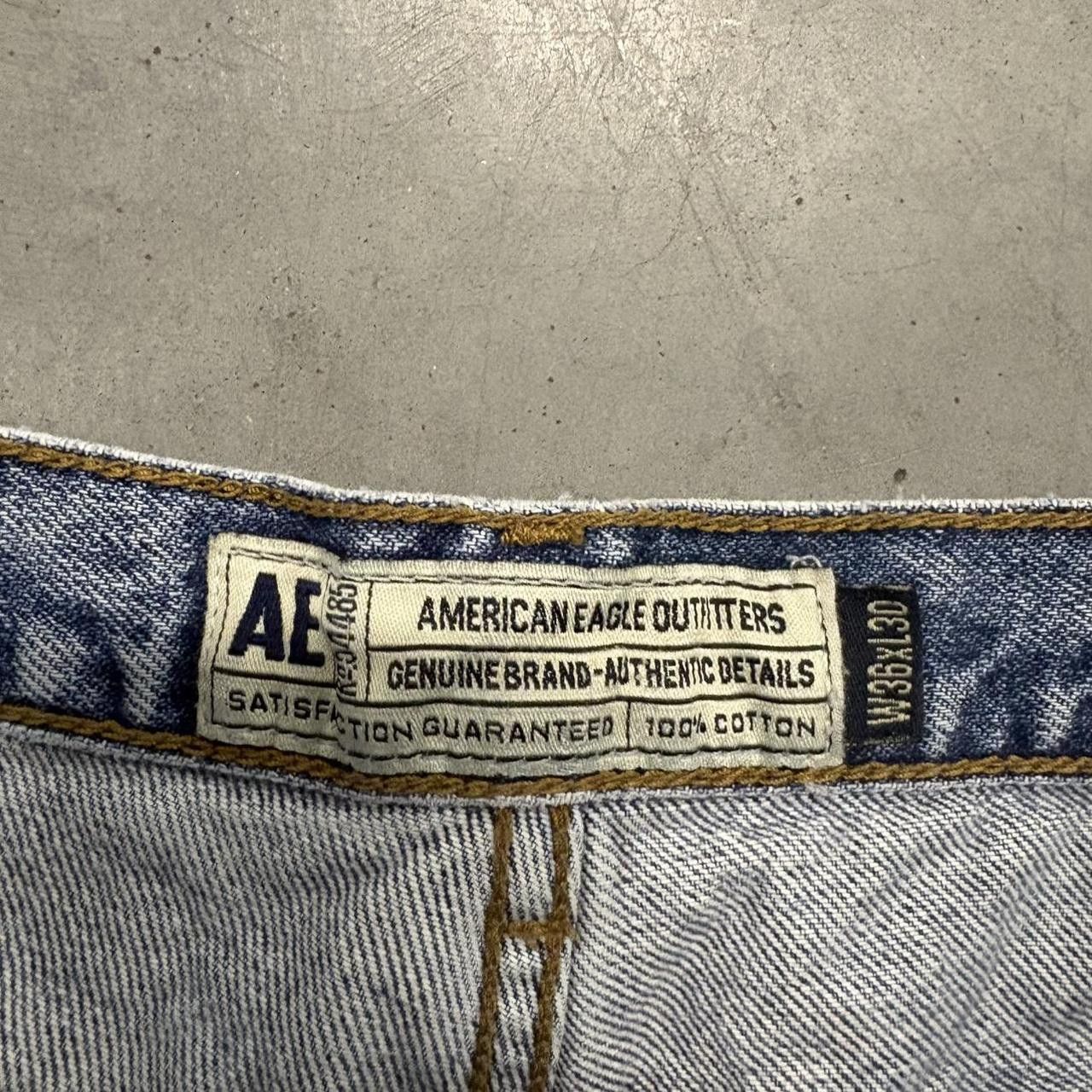 American Eagle Outfitters Crazy Vintage Y2K/2000s Baggy Streetwear Style American Eagle Medium Blue Wash Denim Jeans! Size US 36 / EU 52 - 8 Thumbnail