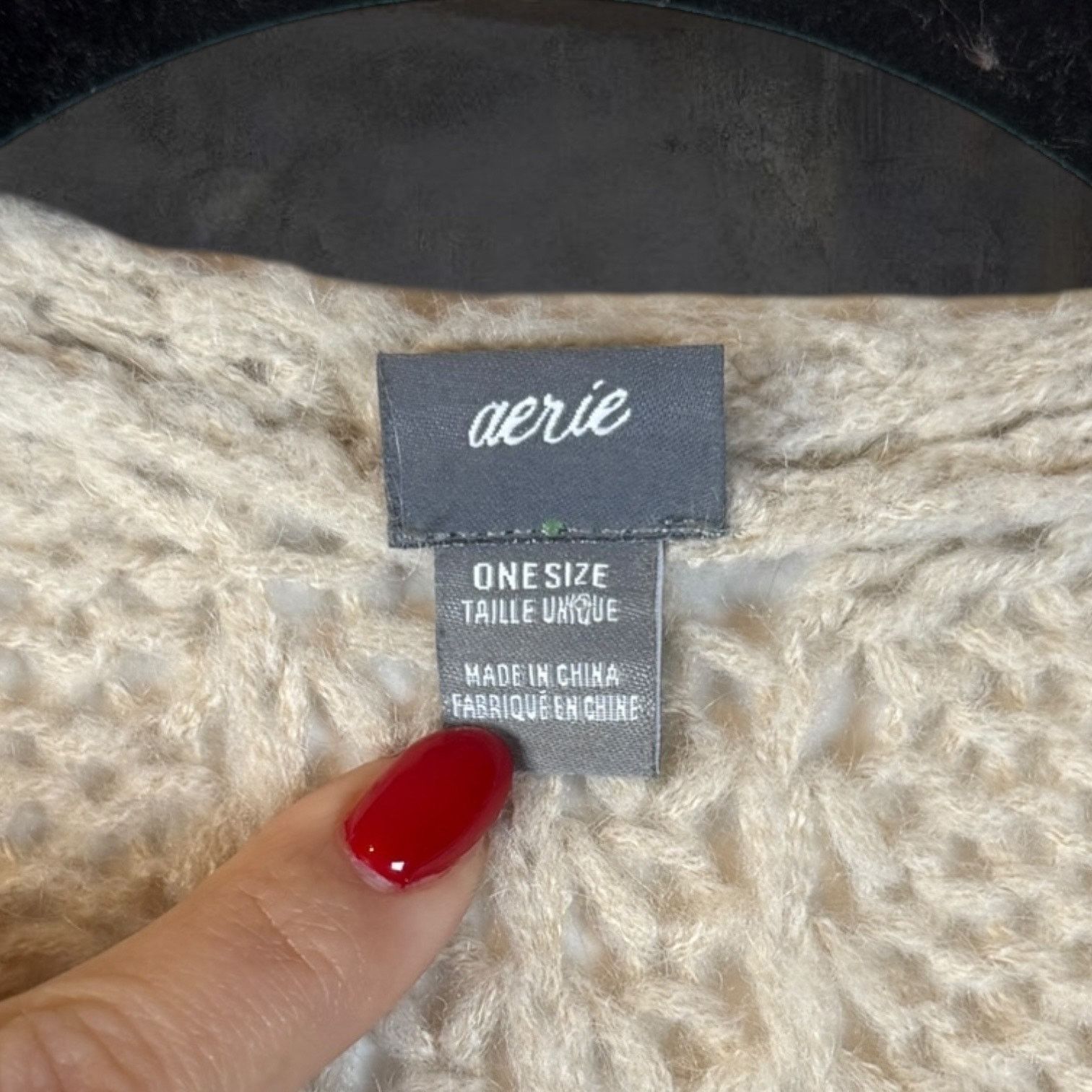 Other Aerie Cream One Size Knit Open Buttonless Long Sweater Wrap Size ONE SIZE - 3 Thumbnail
