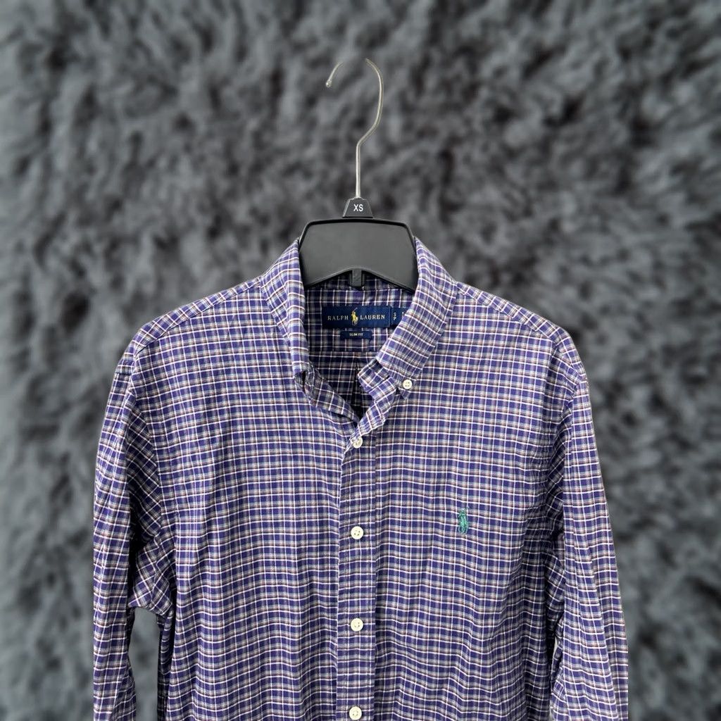 Ralph Lauren Ralph Lauren Shirt Mens Small Purple Plaid Slim Fit Button-Down Green Pony L/S Size US S / EU 44-46 / 1 - 1 Thumbnail