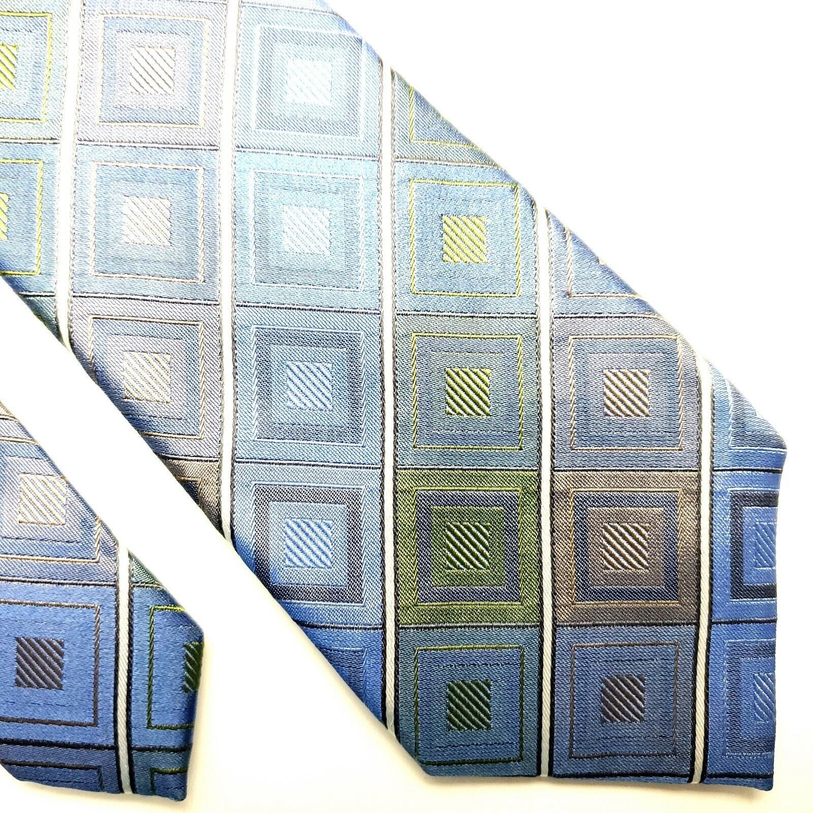 Joseph Abboud Joe Joseph Abboud Blue Woven Silk Tie Geometric Classic Size ONE SIZE - 1 Thumbnail