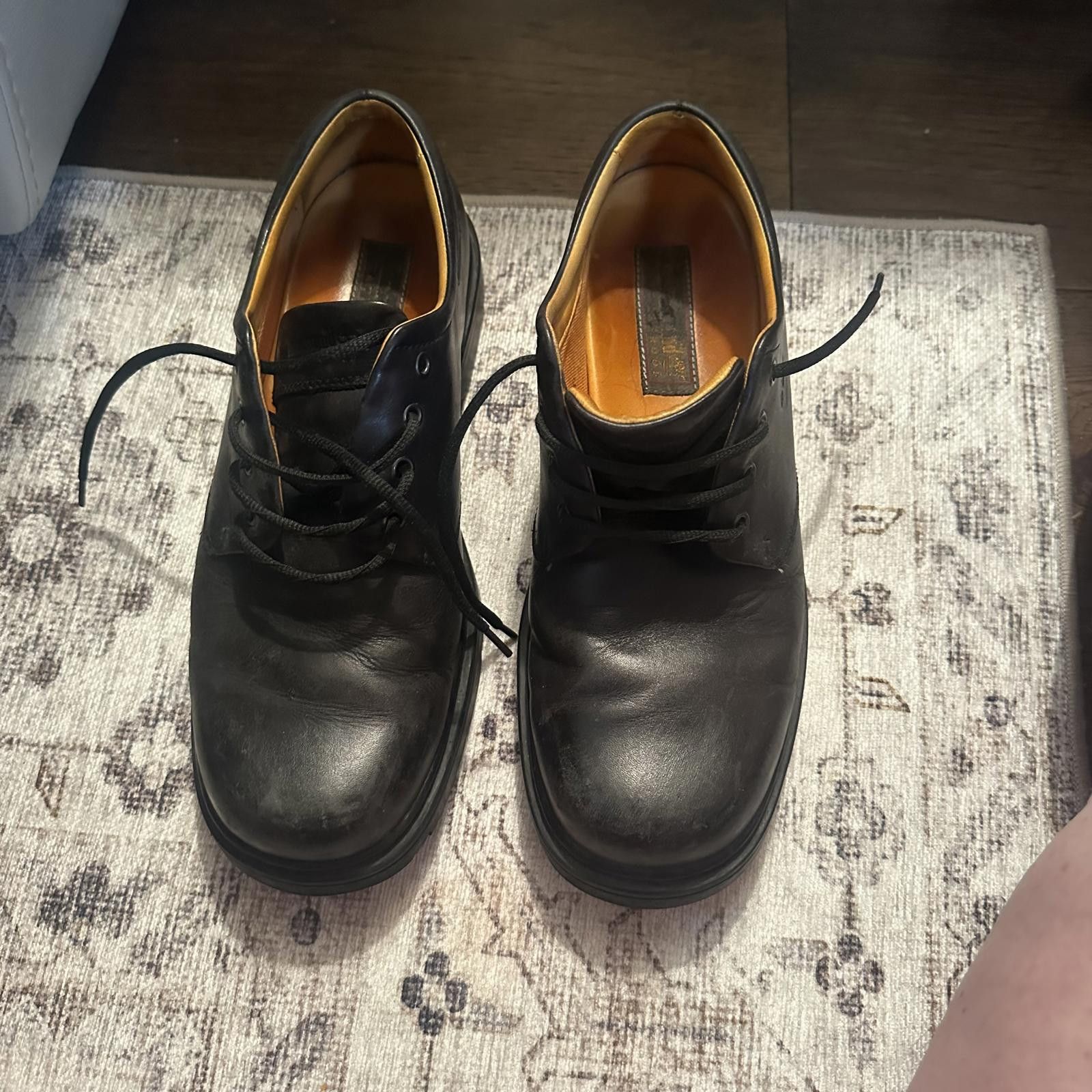 Designer Stylish Black Leather Dress Shoes, Men's (Size 10.5)