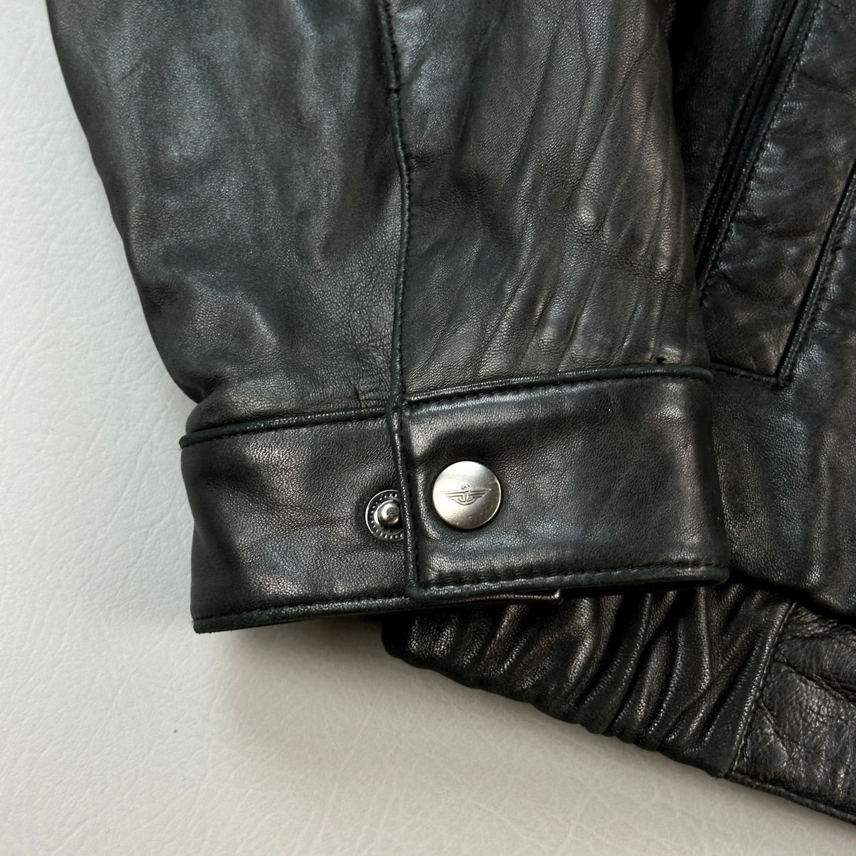 Dockers VINTAGE Dockers Jacket Mens XL Butter Black Soft Leather Fill Zip Lined Bomber Size US XL / EU 56 / 4 - 2 Thumbnail