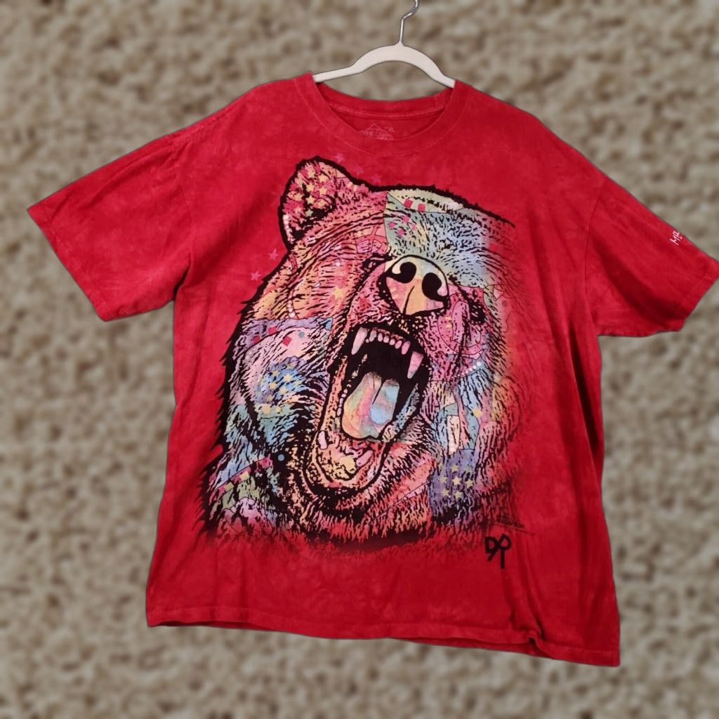 The Mountain The Mountain Grizzly Bear Graphic Print T-Shirt Mens XL Red Short Sleeve Size US XL / EU 56 / 4 - 1 Thumbnail
