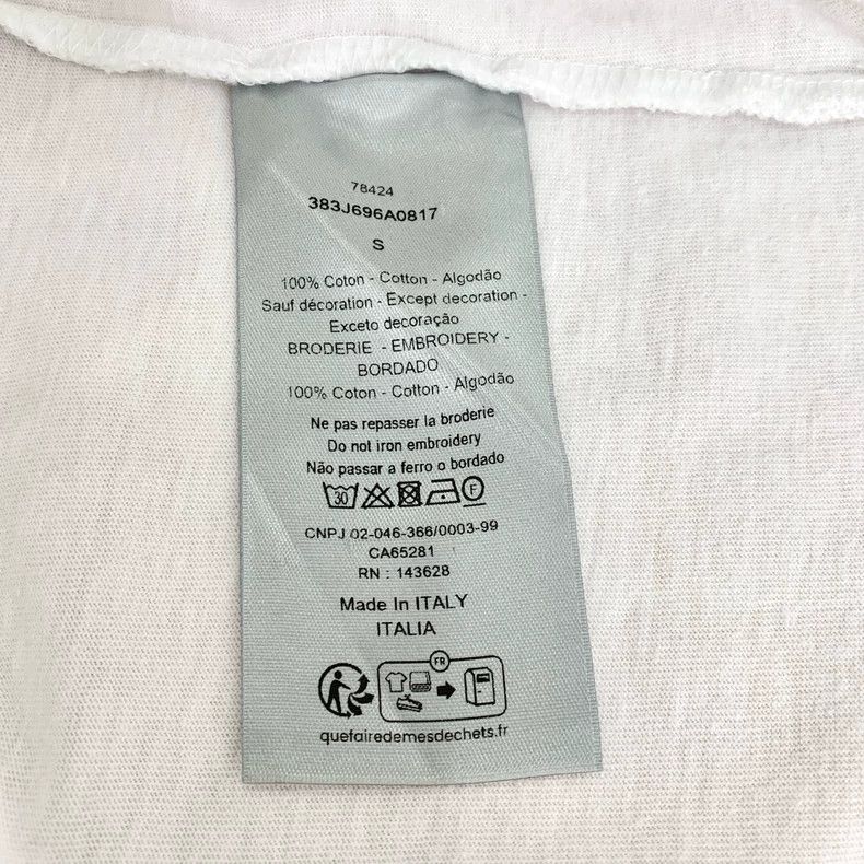 Dior Dior Logo embroidered round-neck white cotton short-sleeved Size US S / EU 44-46 / 1 - 8 Thumbnail