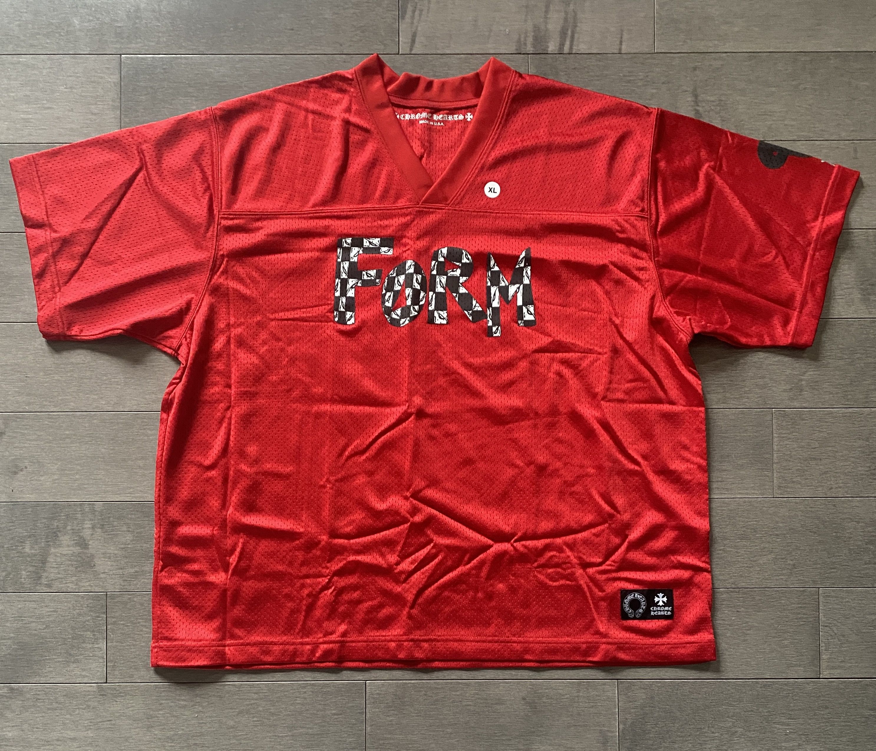 image of Chrome Hearts Matty Boy Form Stadium Jersey in Red, Men's (Size XL)