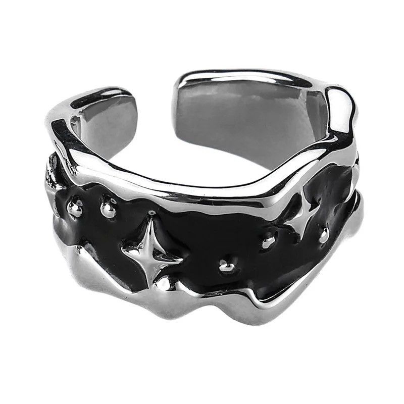 Other 2pcs Stars Irregular Punk Ring Rock Gothic Size ONE SIZE - 2 Thumbnail