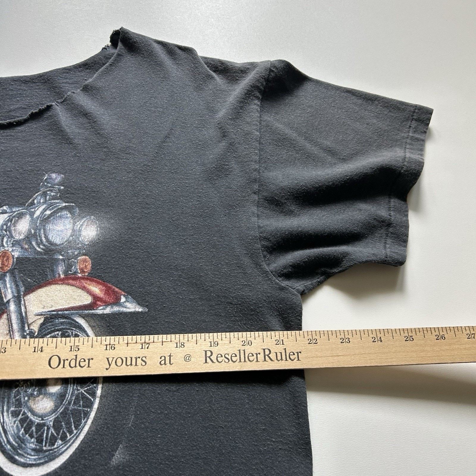 Harley Davidson Vintage 90s American Biker Art T Shirt Large Sun Faded Black Size US L / EU 52-54 / 3 - 5 Thumbnail