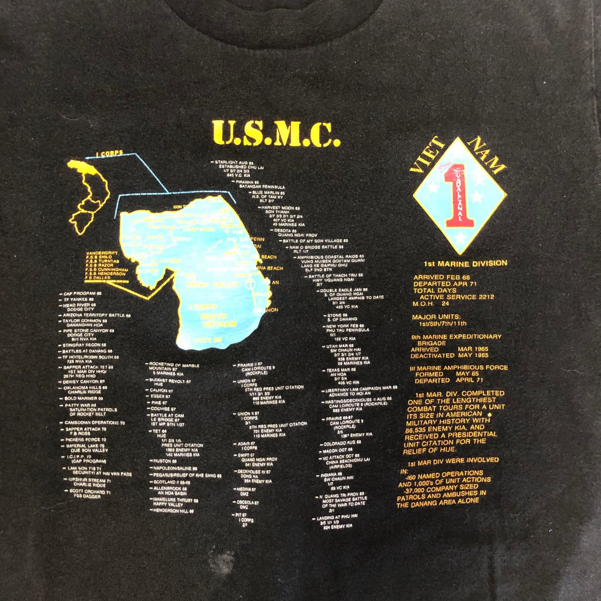 All Sport Vtg USMC T Shirt I Corps South Vietnam 1st Marine Division T Size US M / EU 48-50 / 2 - 1 Thumbnail