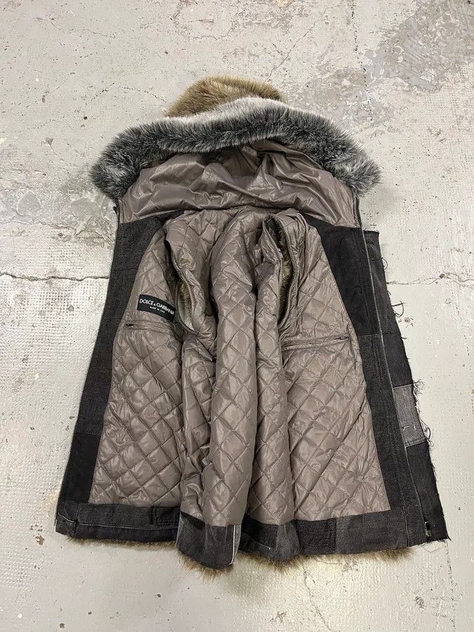 Dolce & Gabbana AW2011 Dolce & Gabbana Rabbit Fur Hooded Hybrid Denim Vest Jacket Size US S / EU 44-46 / 1 - 11 Thumbnail