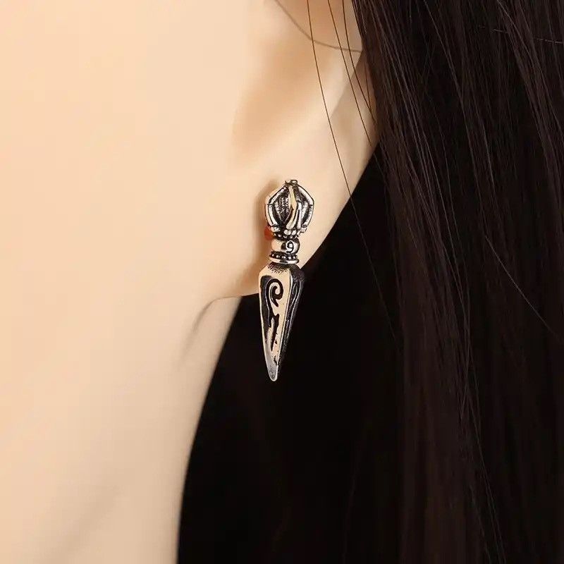 Jewelry × Vintage Retro Dorje Phurba Dagger Earrings Size ONE SIZE - 2 Thumbnail