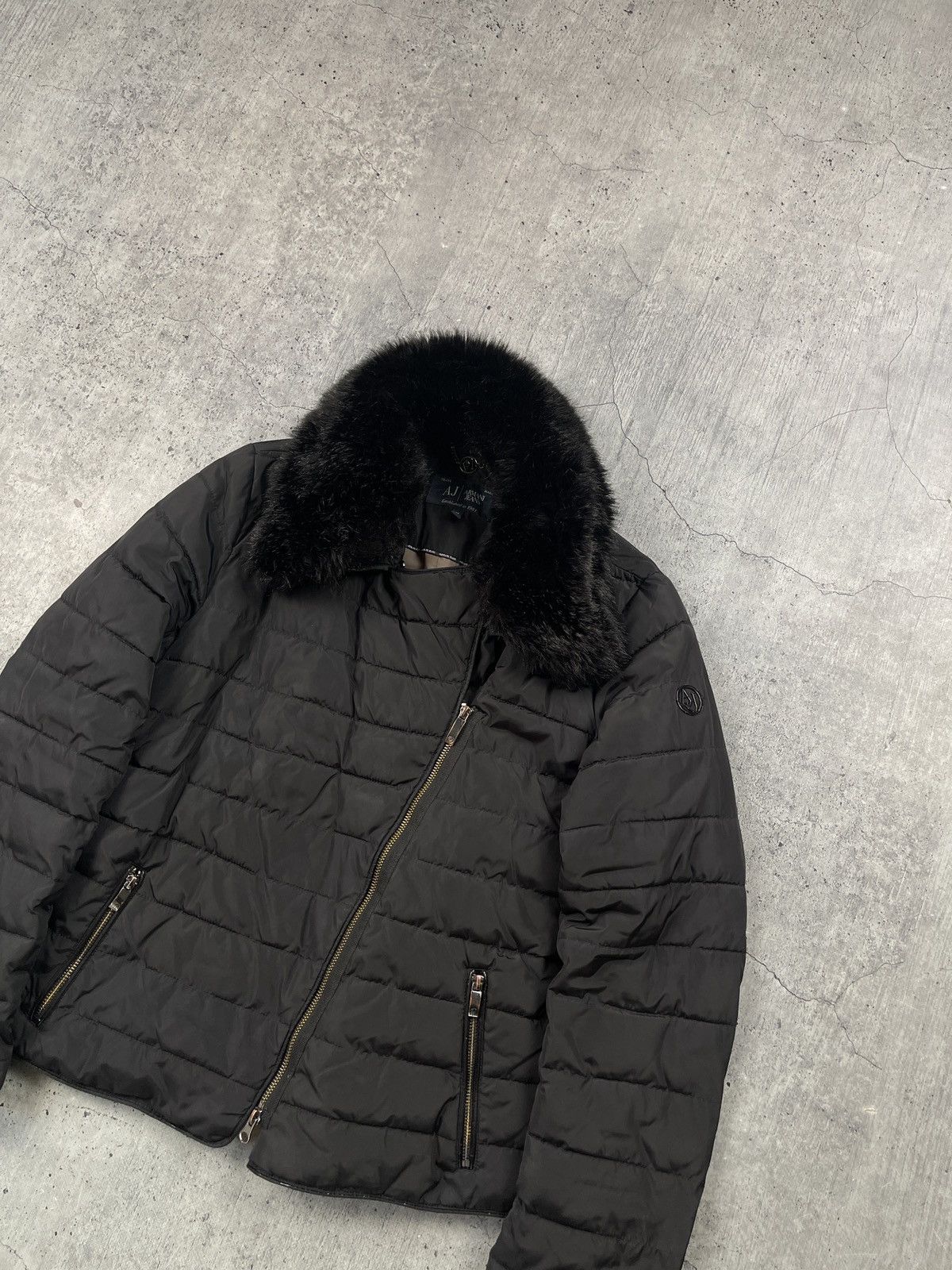 Armani × Japanese Brand × Vintage Armani Jeans Suede Fur Faux Jacket Size XL / US 12-14 / IT 48-50 - 2 Thumbnail