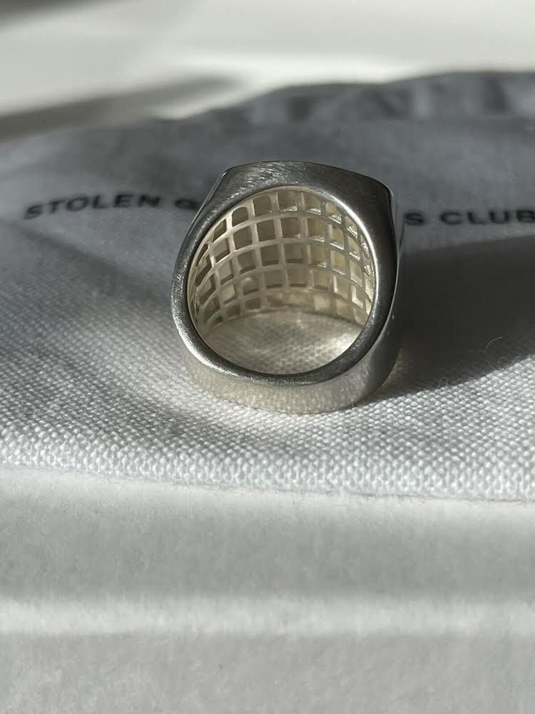 Stolen Girlfriends Club Stolen Girlfriends Club Silver Stamp Sovereign Ring Size ONE SIZE - 5 Thumbnail