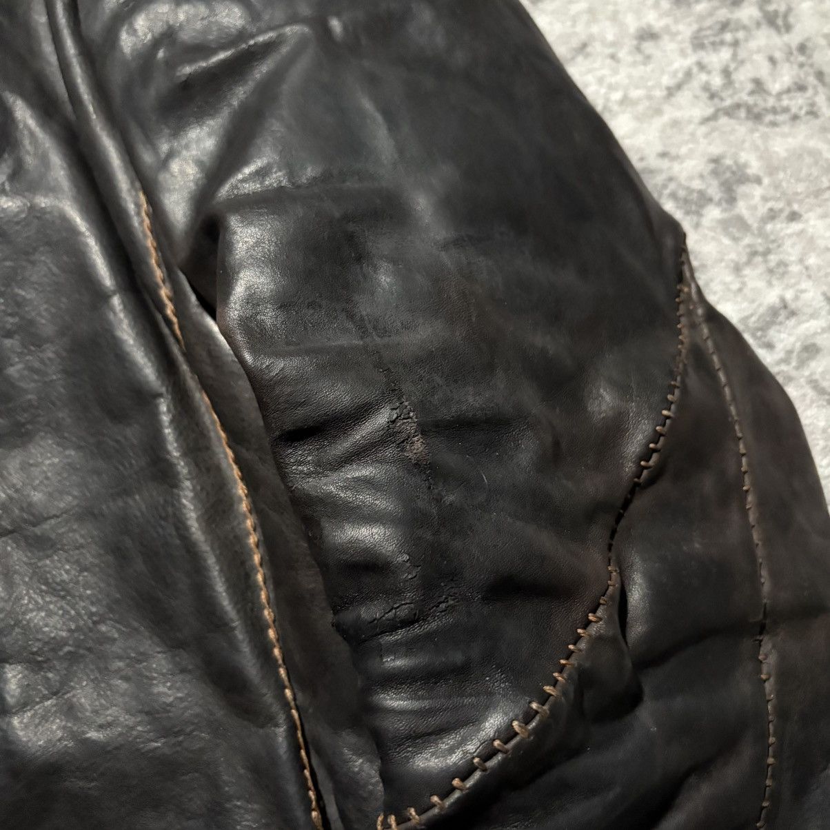 Incarnation Incarnation AW13 Scar Stitched High Neck Leather Jacket | M Size US M / EU 48-50 / 2 - 7 Thumbnail