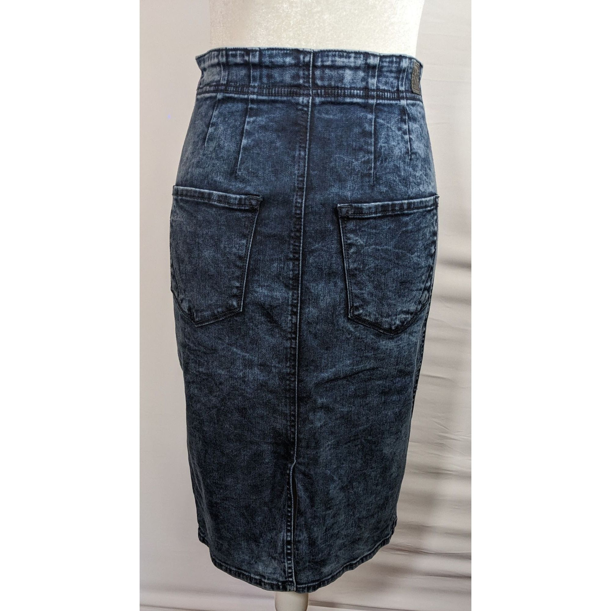 DKNY DKNY Blue Denim Full Zip Knee Length Pencil Skirt With Real Size 27" / US 4 / IT 40 - 11 Thumbnail