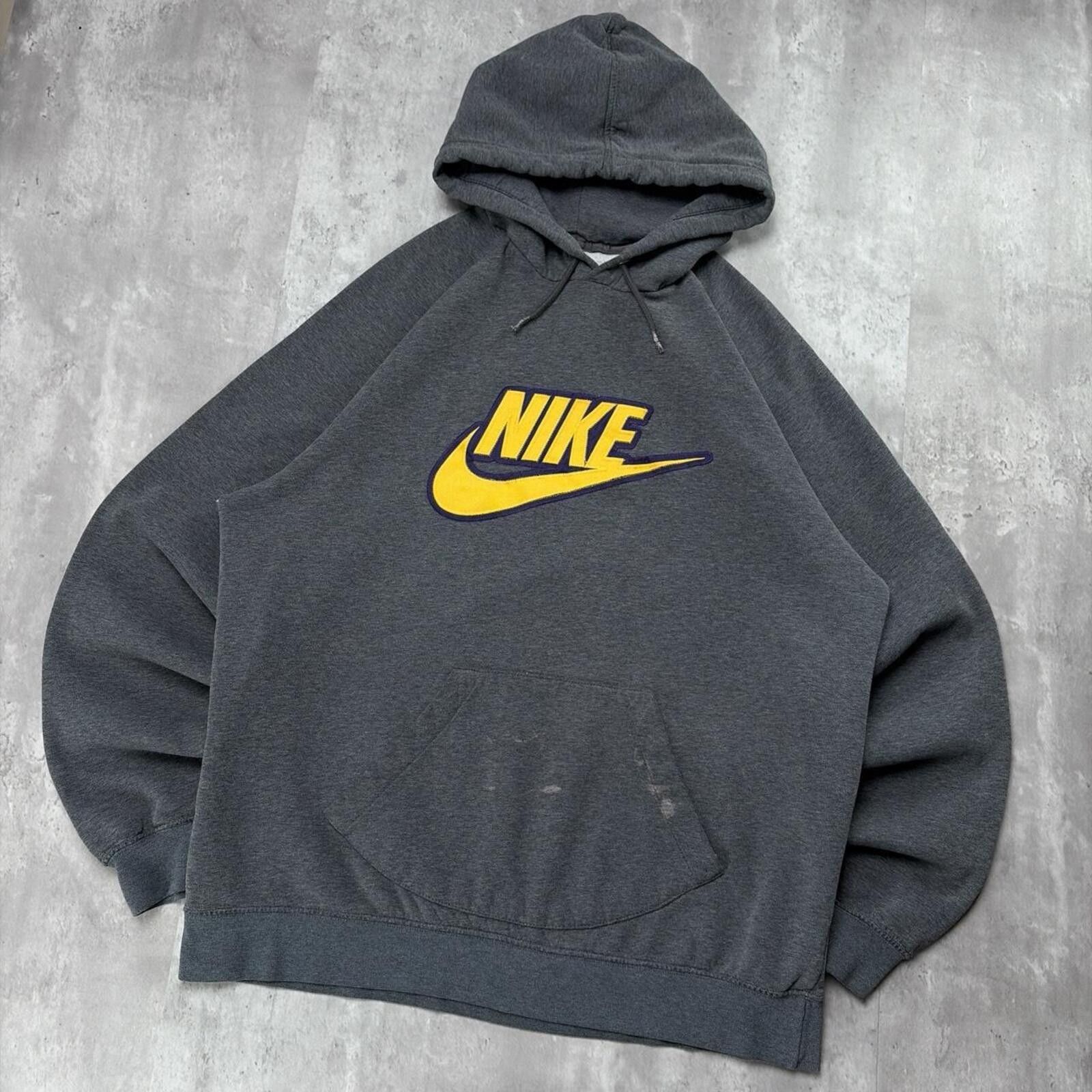 Nike Y2K Grey Nike Grunge Baggy Skater Distressed Hoodie Size US XL / EU 56 / 4 - 2 Thumbnail