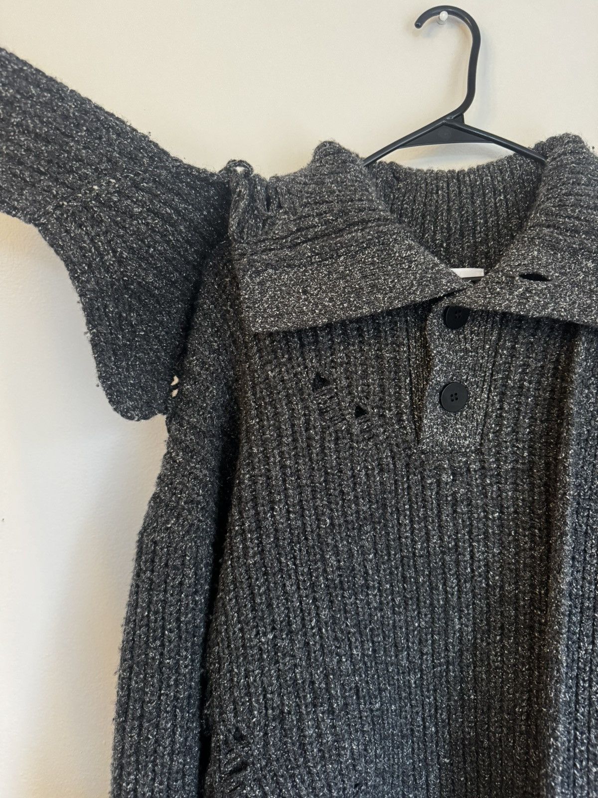 Sean Suen Sean Suen Black Distressed Turtleneck Sweater Size US M / EU 48-50 / 2 - 3 Thumbnail