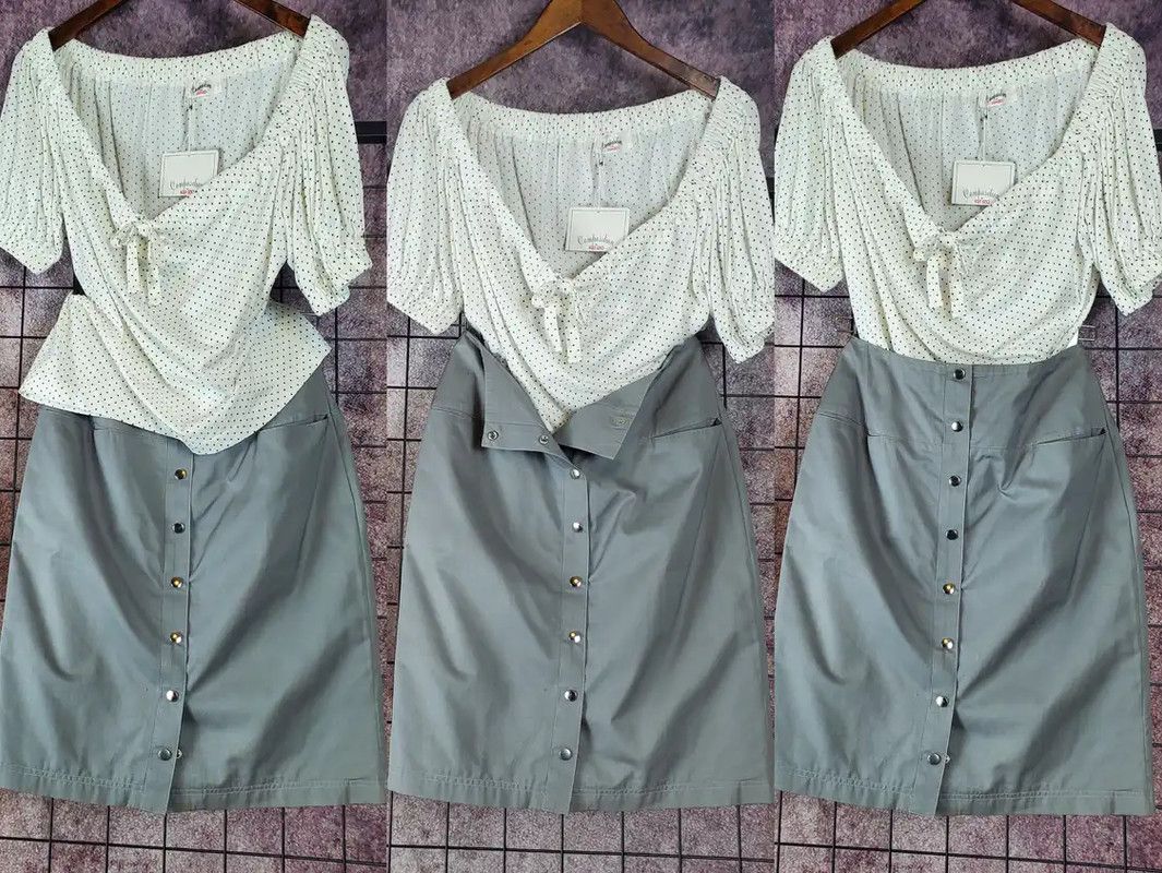Dior Dior A-Line Gray Cotton Summer Skirt 0089 Size 28" / US 6 / IT 42 - 1 Thumbnail