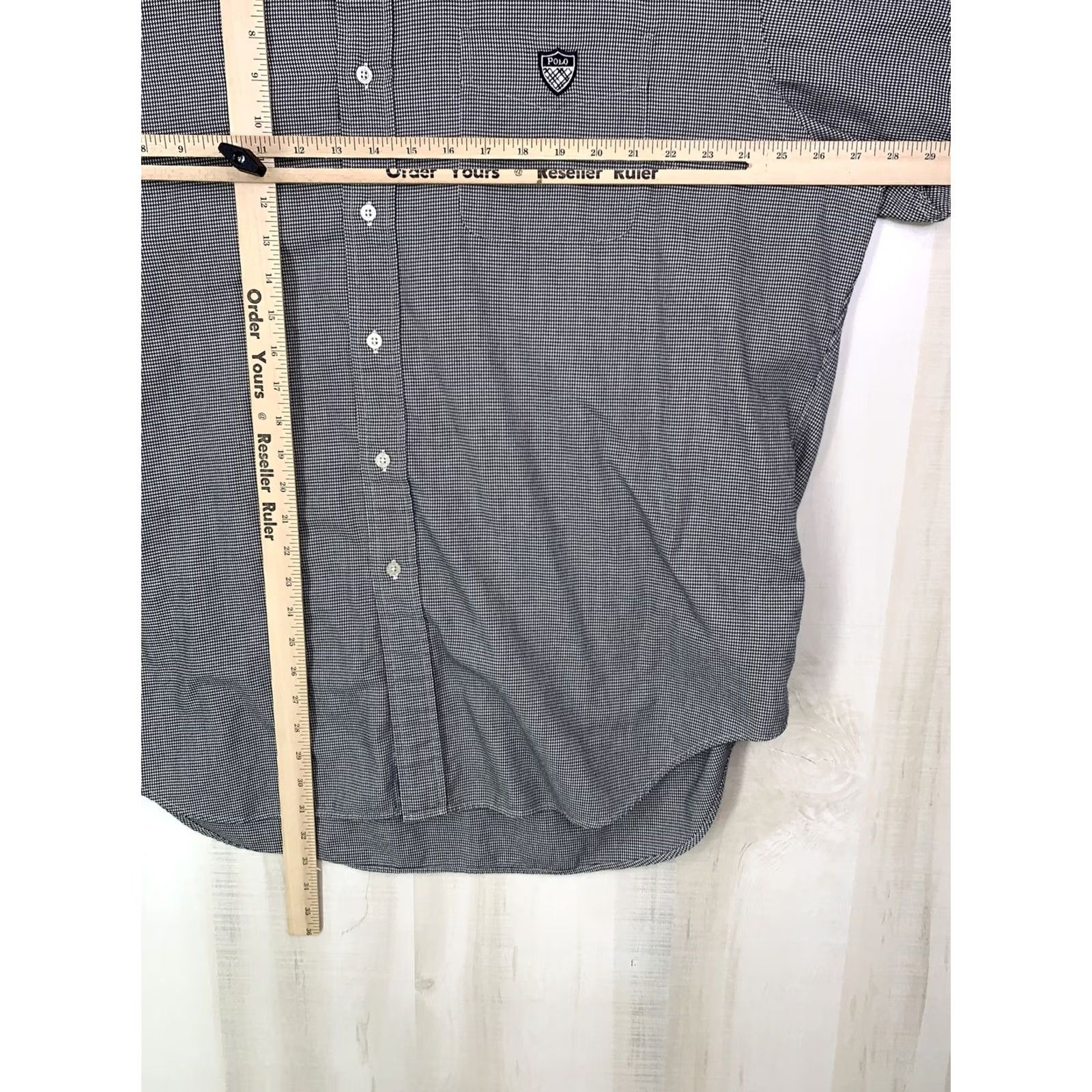 Vintage Vintage Polo Golf Polo Shirt Mens XL Black White Houndstooth Button Front Oxford 100% Cotton Size US XL / EU 56 / 4 - 6 Thumbnail