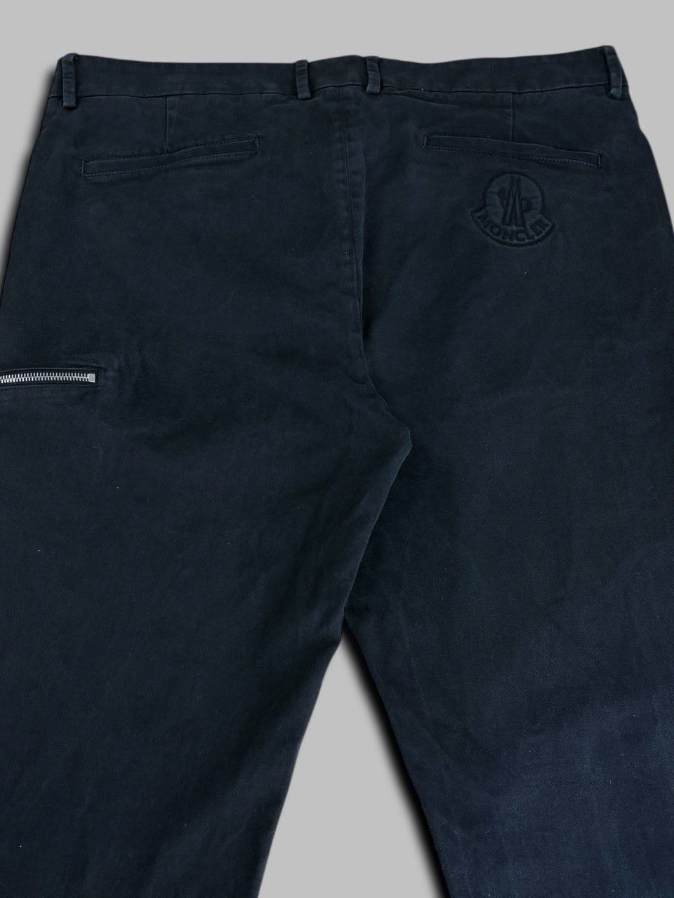 Moncler Moncler Black Cotton Twill Trousers Zip Pocket Pants Size US 36 / EU 52 - 1 Thumbnail
