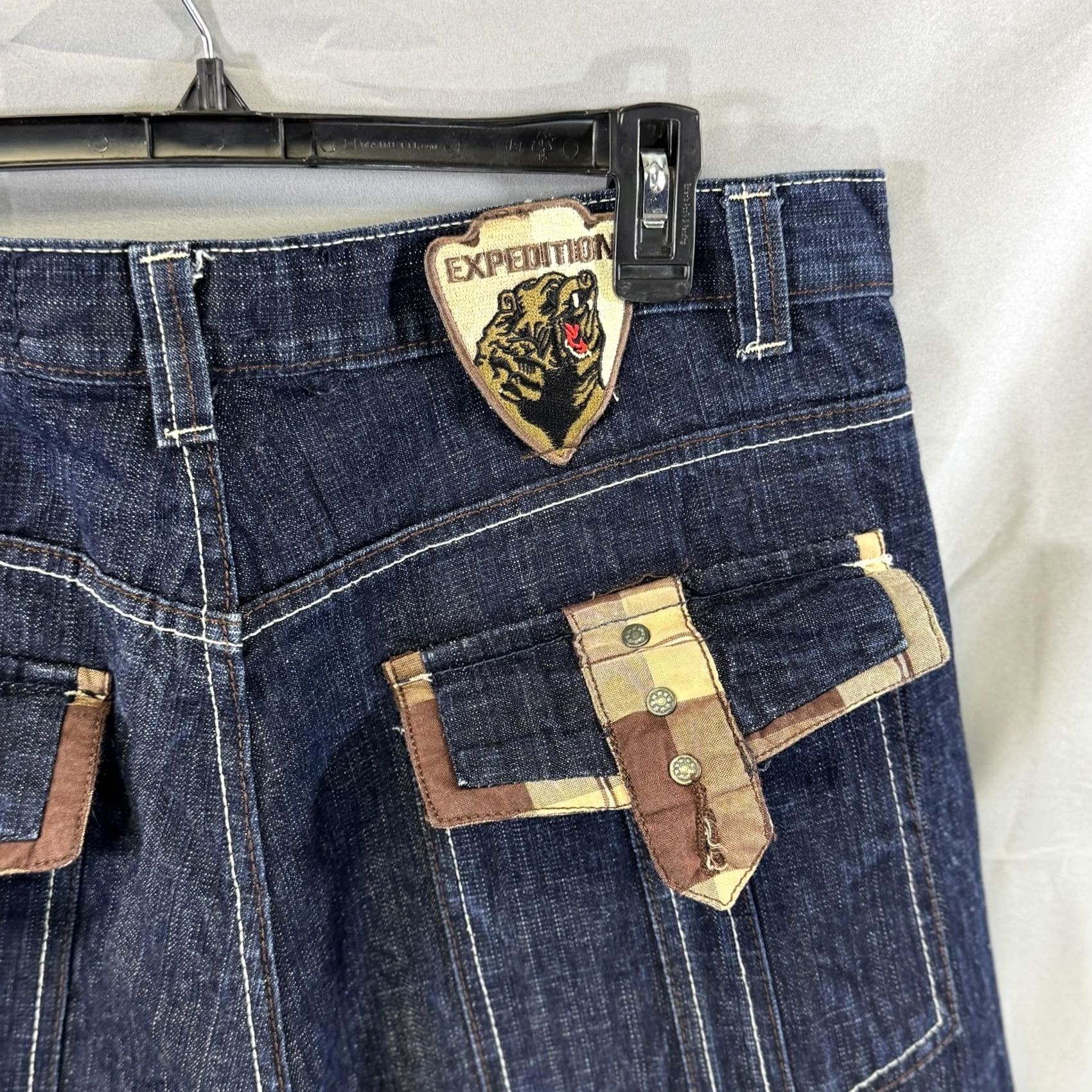 Vintage Evolution In Design Jeans Mens 36x34 Blue Denim Expedition Patches Pants Straight Jeans Size US 36 / EU 52 - 3 Thumbnail