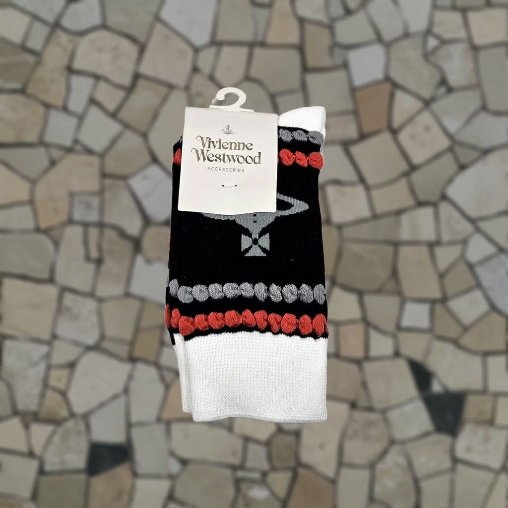 Vivienne Westwood Vivienne Westwood Stripe Puffy Logo Socks Women’s Size 7-9 Multicolor Crew Socks Medium Calf Mid Calf Women’s Size ONE SIZE - 1 Thumbnail