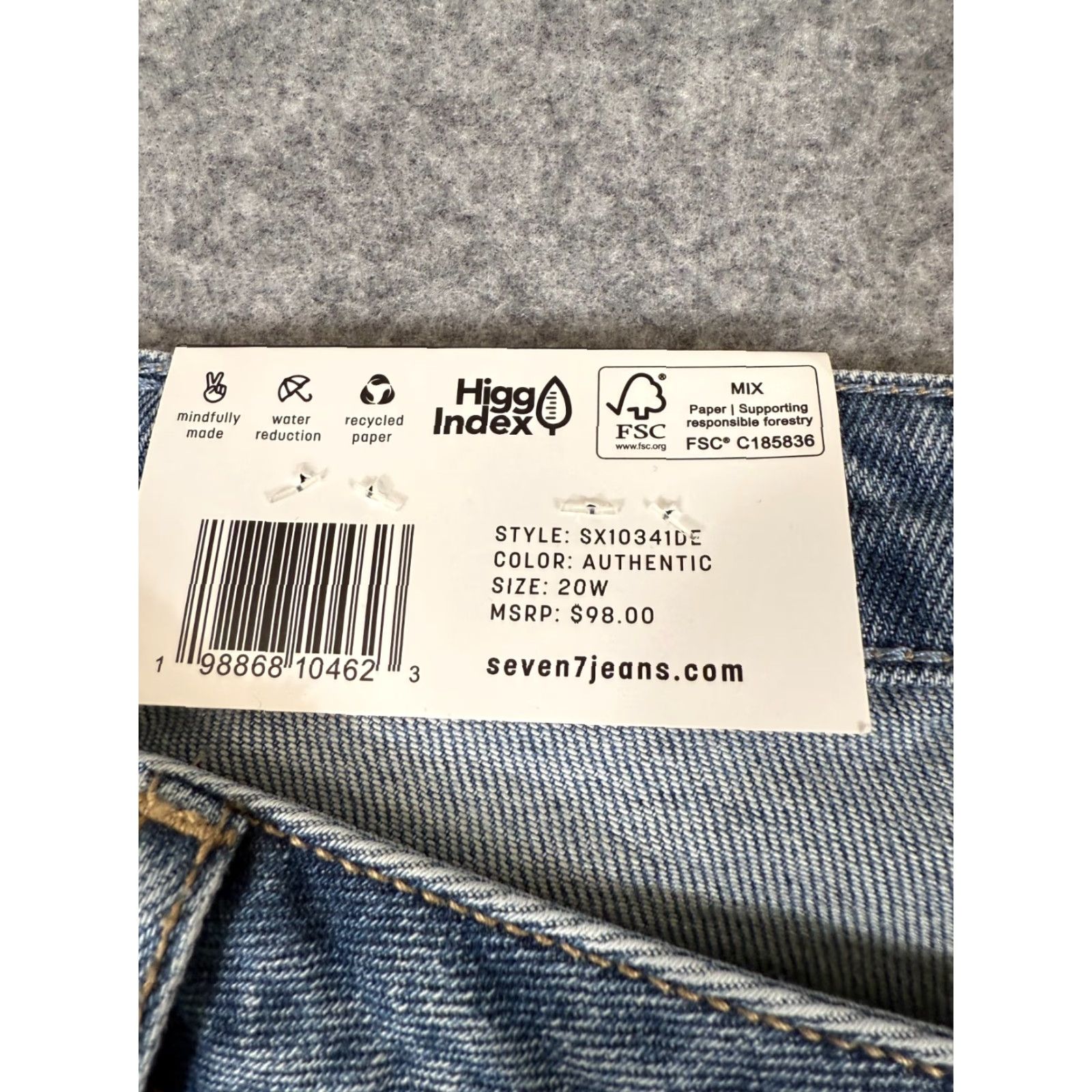 Vintage Seven7 Jeans Womens 20W Loose Straight High Rise Blue Denim Stretch NWT 90s City Classic Size 42" / US 20 - 6 Thumbnail