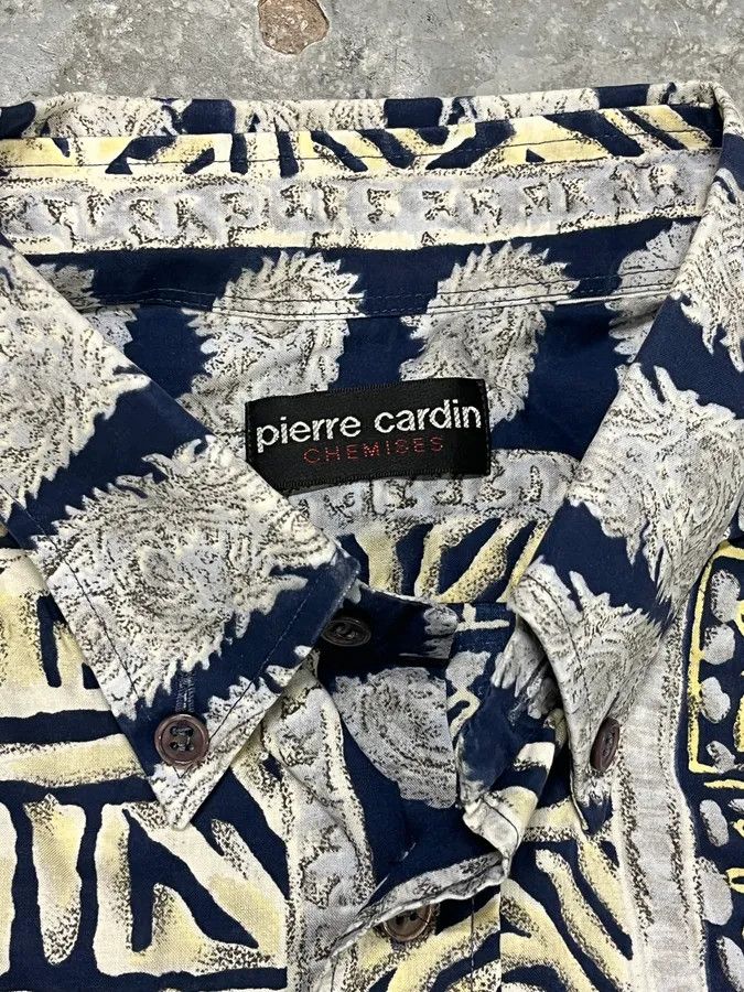 Designer × Pierre Cardin × Vintage Pierre Cardin Abstract Fantasy White & Blue shirt Size US M / EU 48-50 / 2 - 7 Thumbnail
