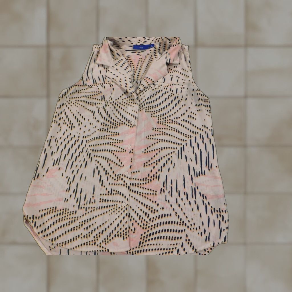 Apt. 9 Apt 9 Blouse Shirt Womens Small Pink Button Crew Neck Cap Sleeve Pullover Regular Size S / US 4 / IT 40 - 1 Thumbnail