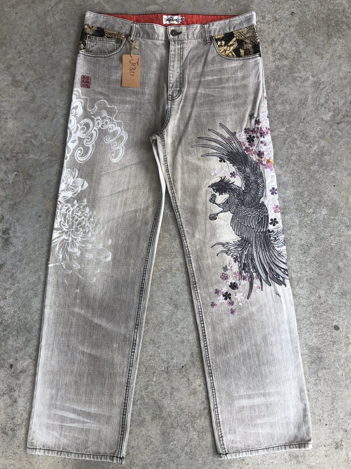 Karakuri Tamashii Karakuri Tamashii Embroidered Phoenix Distressed Size US 37 - 1 Thumbnail