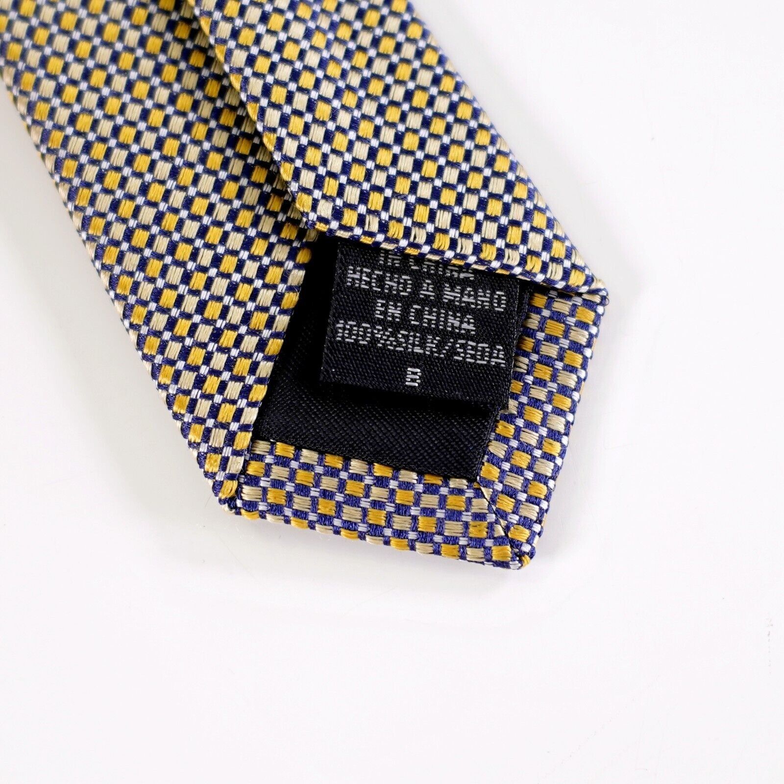 Other Geoffrey Beene Yellow Blue Geometric Woven Wide Silk Tie Size ONE SIZE - 4 Thumbnail