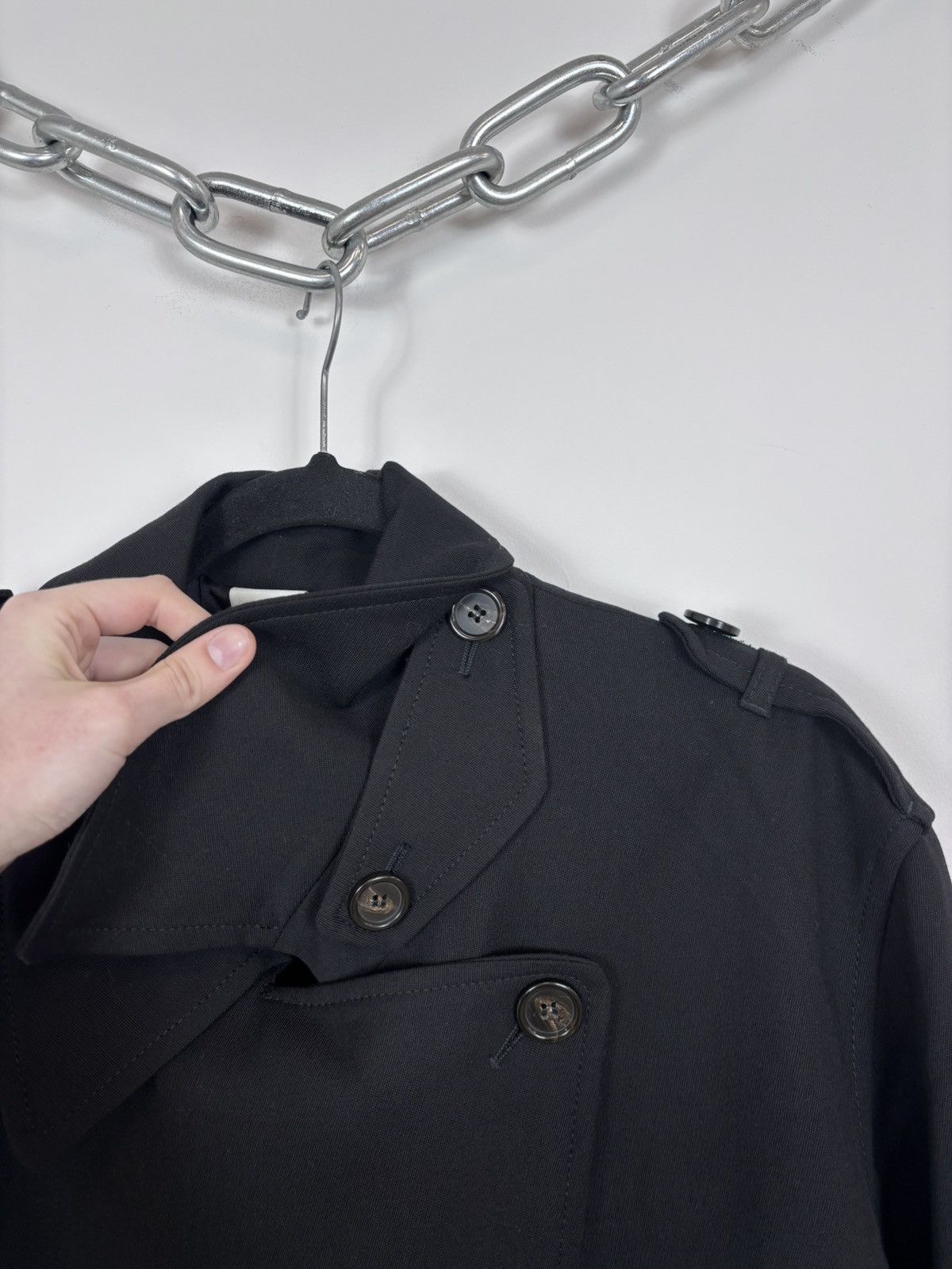 Arket Arket Women’s Black Wool Twill Double Breasted Peacoat Coat Size M / US 6-8 / IT 42-44 - 4 Thumbnail