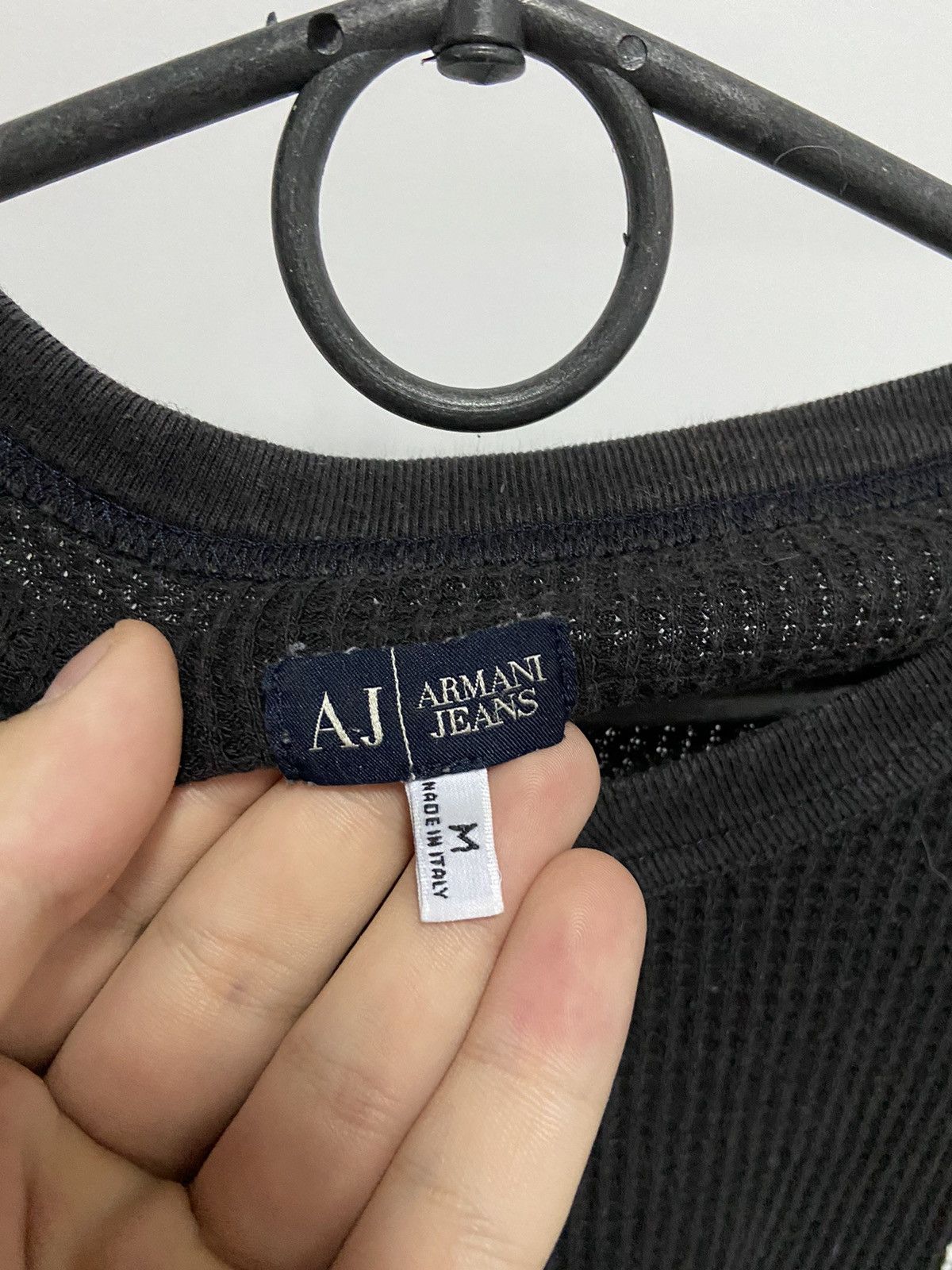 Armani × Vintage Armani jeans AJ Big logo sweater vintage sleeve knitted Size US M / EU 48-50 / 2 - 3 Thumbnail
